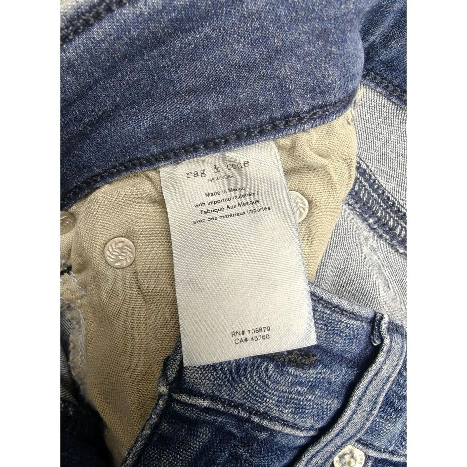Rag & Bone Rag & Bone Cate Mid Rise Skinny Jeans Womens 24 Blue Medium Wash Denim 24x29 Jeans Women Size 42" / US 20 - 7 Thumbnail
