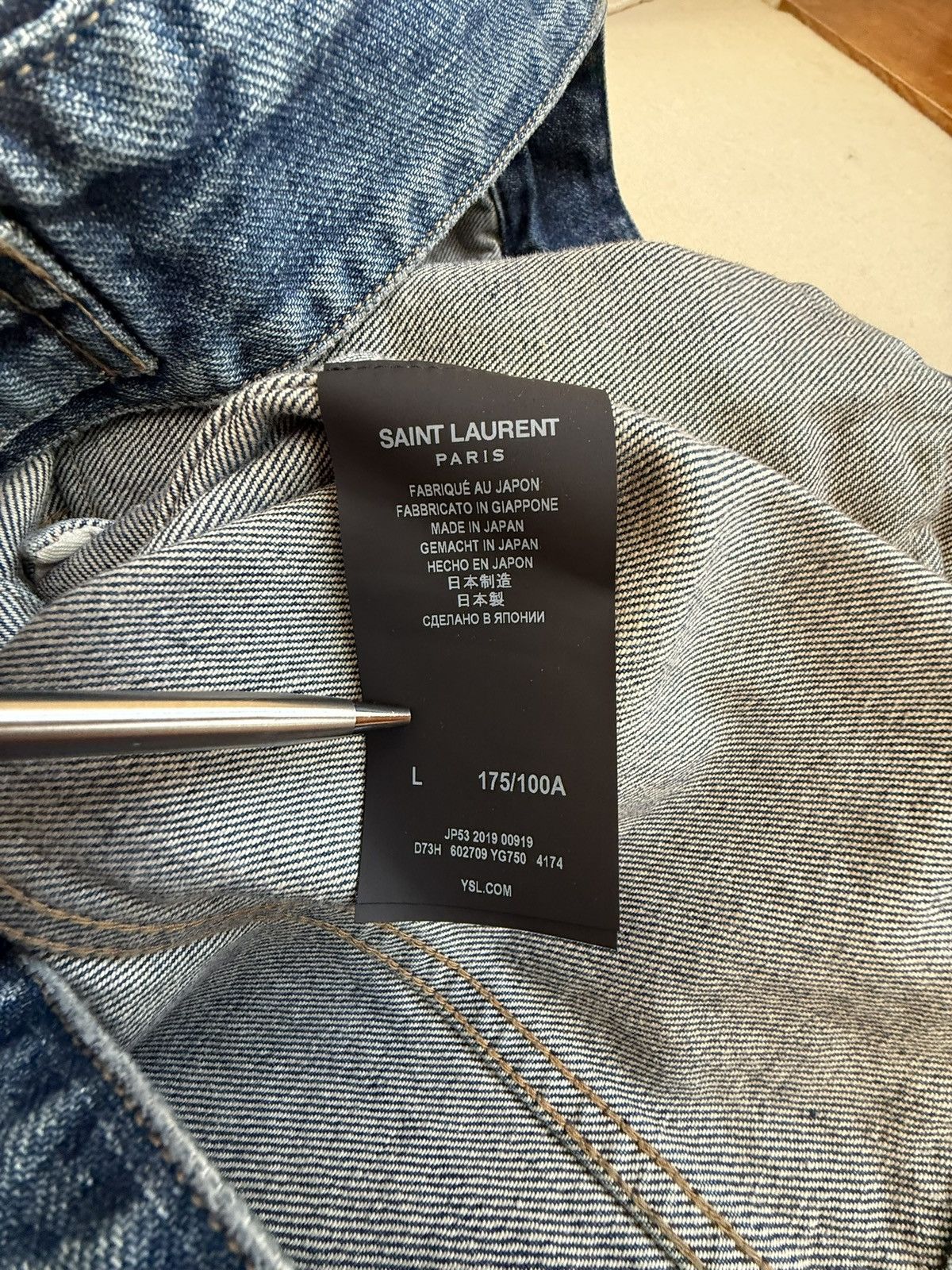 Saint Laurent Paris SS20 Saint Laurent crash denim jaket ripped thrashed grail L Size US L / EU 52-54 / 3 - 17 Thumbnail