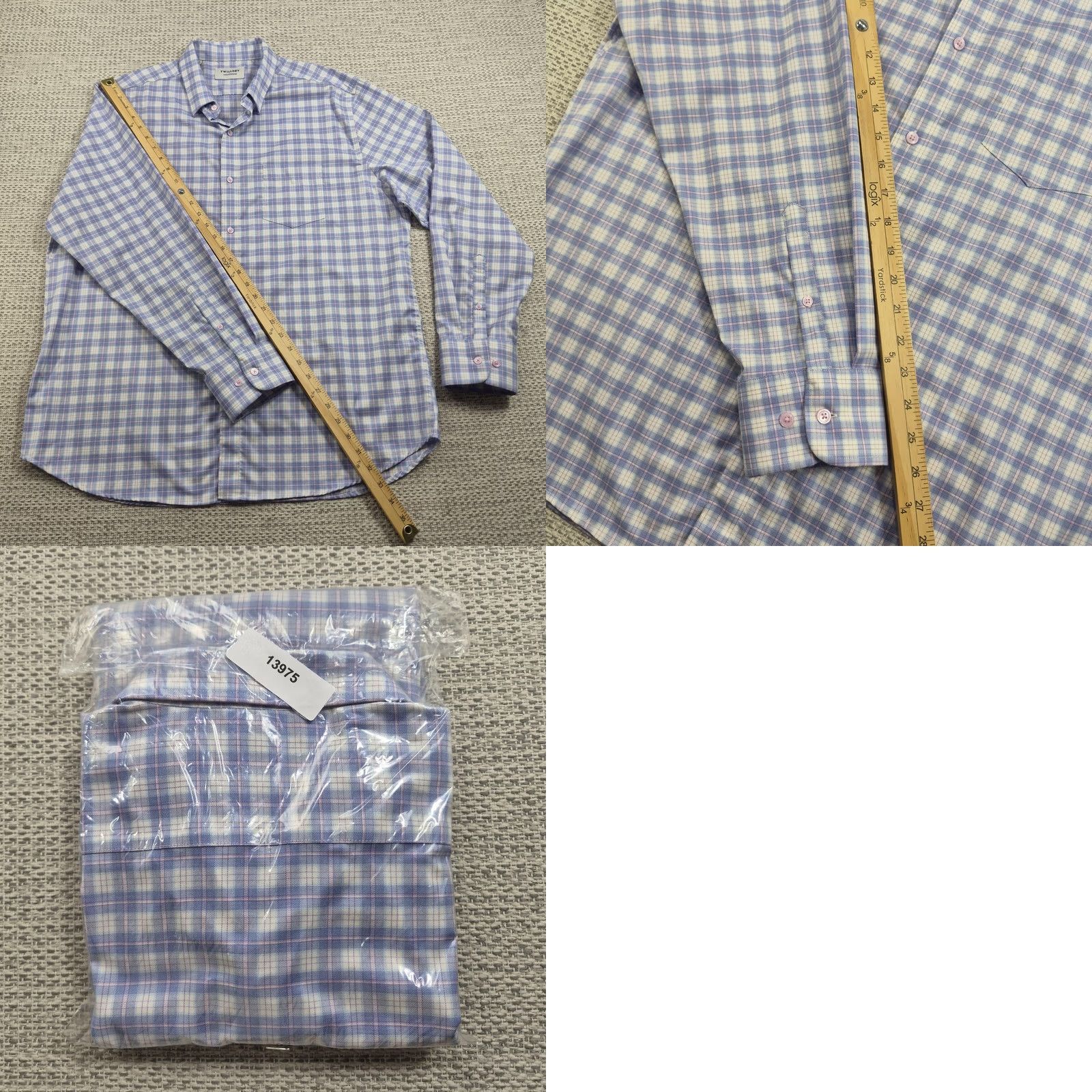 Vintage Twillory Button Up Shirt Mens 2XL Blue Check Long Sleeve Stretch Casual Preppy Size US XXL / EU 58 / 5 - 9 Thumbnail
