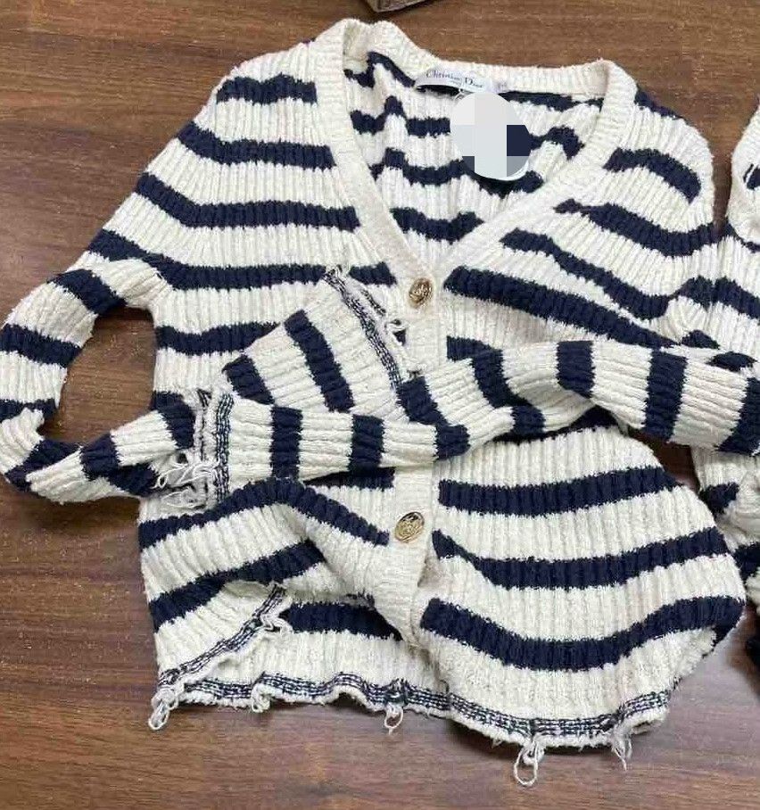 Dior Dior Striped V-Neck Cardigan Size XS / US 0-2 / IT 36-38 - 1 Preview