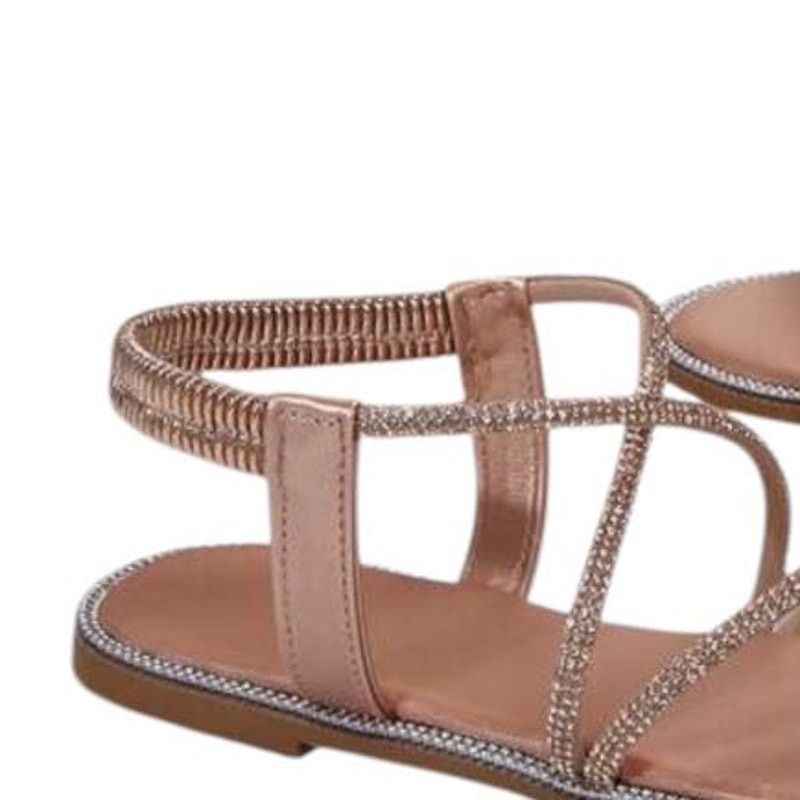 Other NEW Gold Rhinestone Sparkly Sandals Cross Strap Elastic Sz 9 Size US 9 / IT 39 - 3 Thumbnail