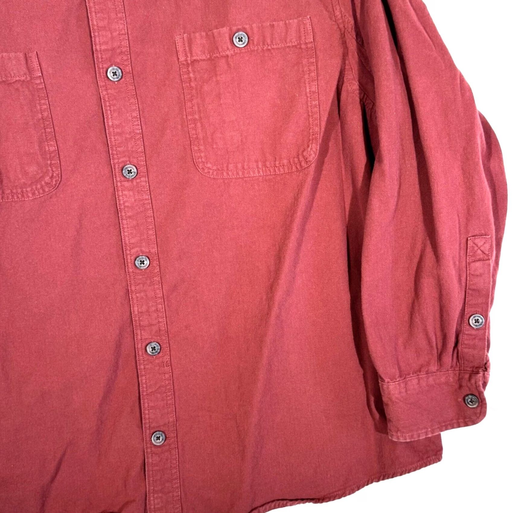 CO Duluth Trading Company Shirt Men 2XL Red 100% Cotton Long Sleeve Workwear Shirt Size US XXL / EU 58 / 5 - 5 Thumbnail