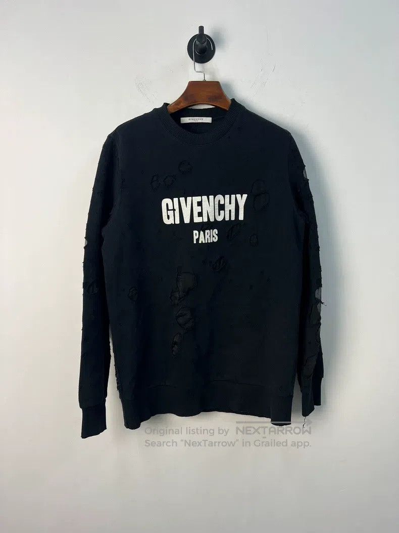 Givenchy Givenchy Black Ripped Hoodie (Size XS) Size US XS / EU 42 / 0 - 1 Thumbnail