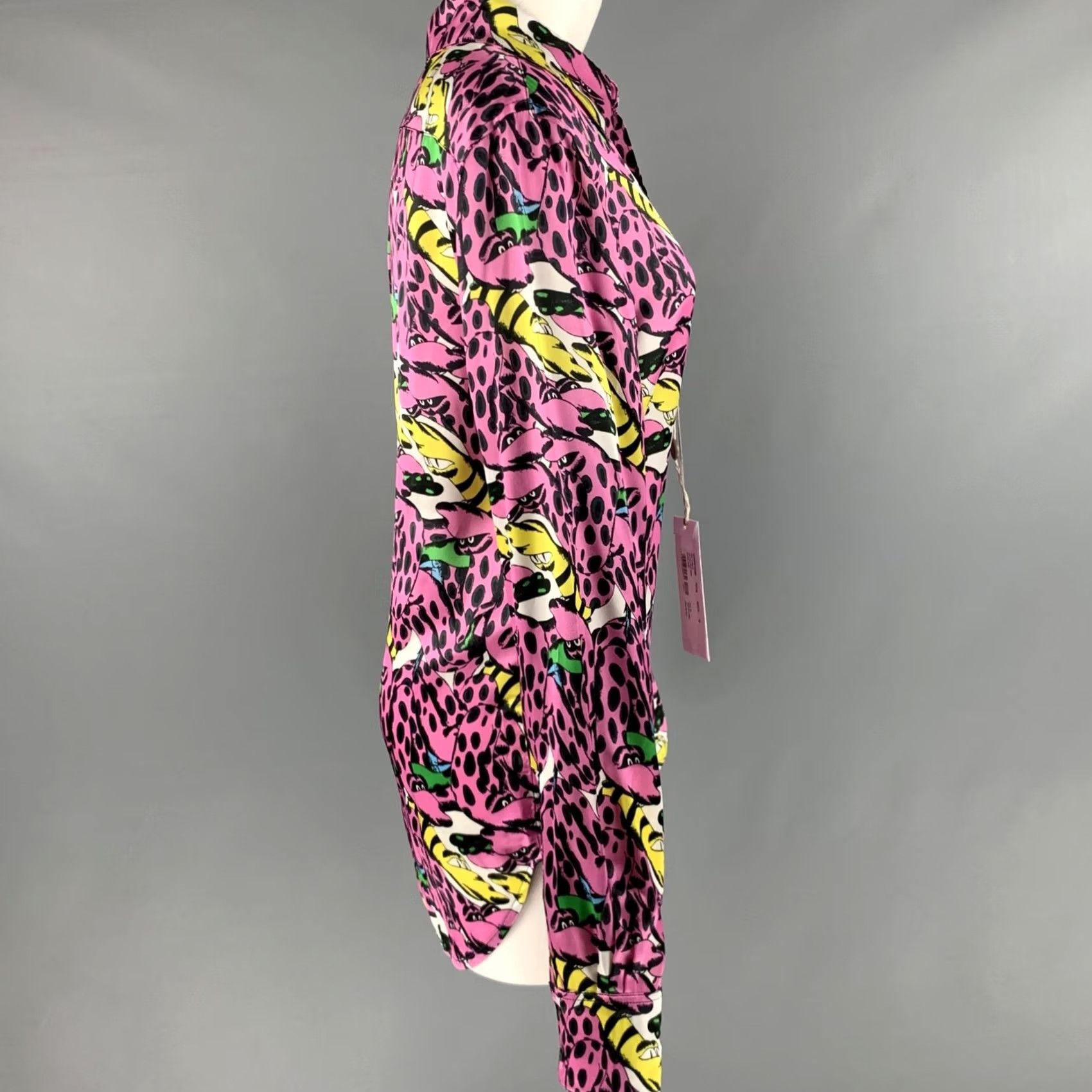 Marni MARNI Shirt Pink Multi-Color Viscose Print Button Up S Ladies Womens Size S / US 4 / IT 40 - 3 Thumbnail
