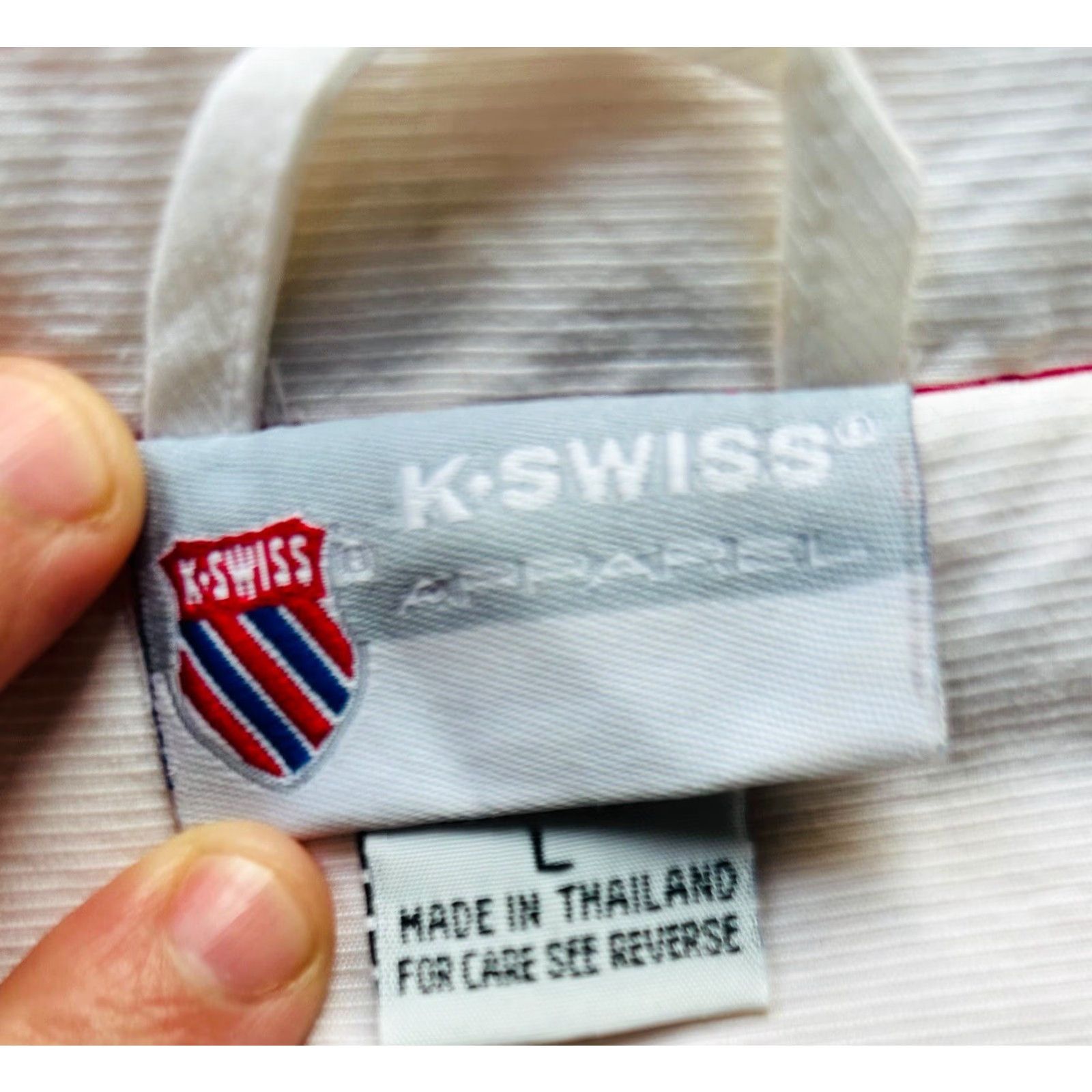 FRED VINTAGE K Swiss Apparel Men's Full Zip Jacket Windbreaker White & Red SZ L Size US L / EU 52-54 / 3 - 4 Thumbnail