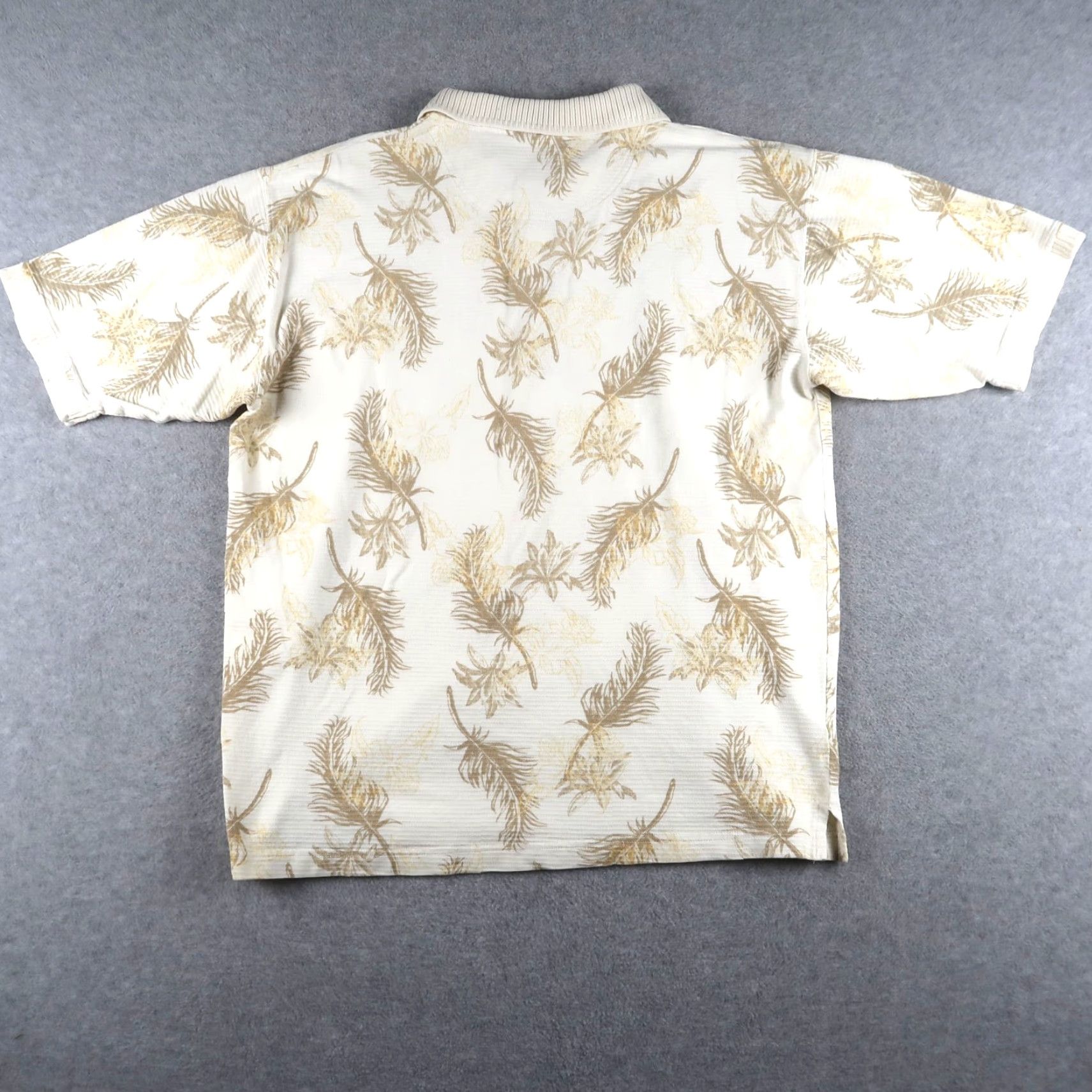 Ocean Pacific VINTAGE Ocean Pacific Polo Shirt Mens L Beige Floral Beach Sports Hawaiian Tropical Size US L / EU 52-54 / 3 - 2 Thumbnail