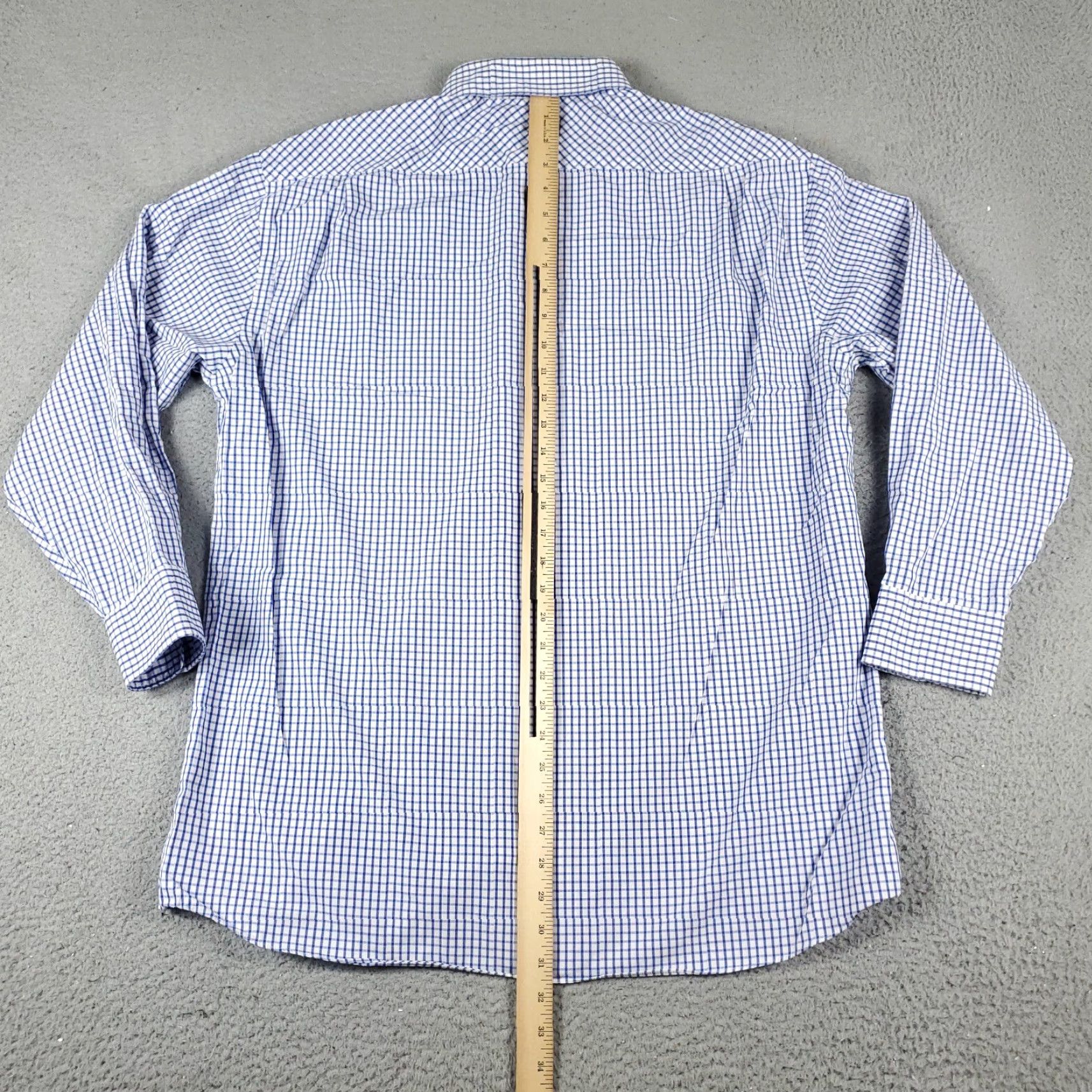 Tommy Hilfiger Tommy Hilfiger Dress Shirt Men’s 16.5 Blue White Check Long Sleeve Button Up Casual Business Size 42R - 4 Thumbnail