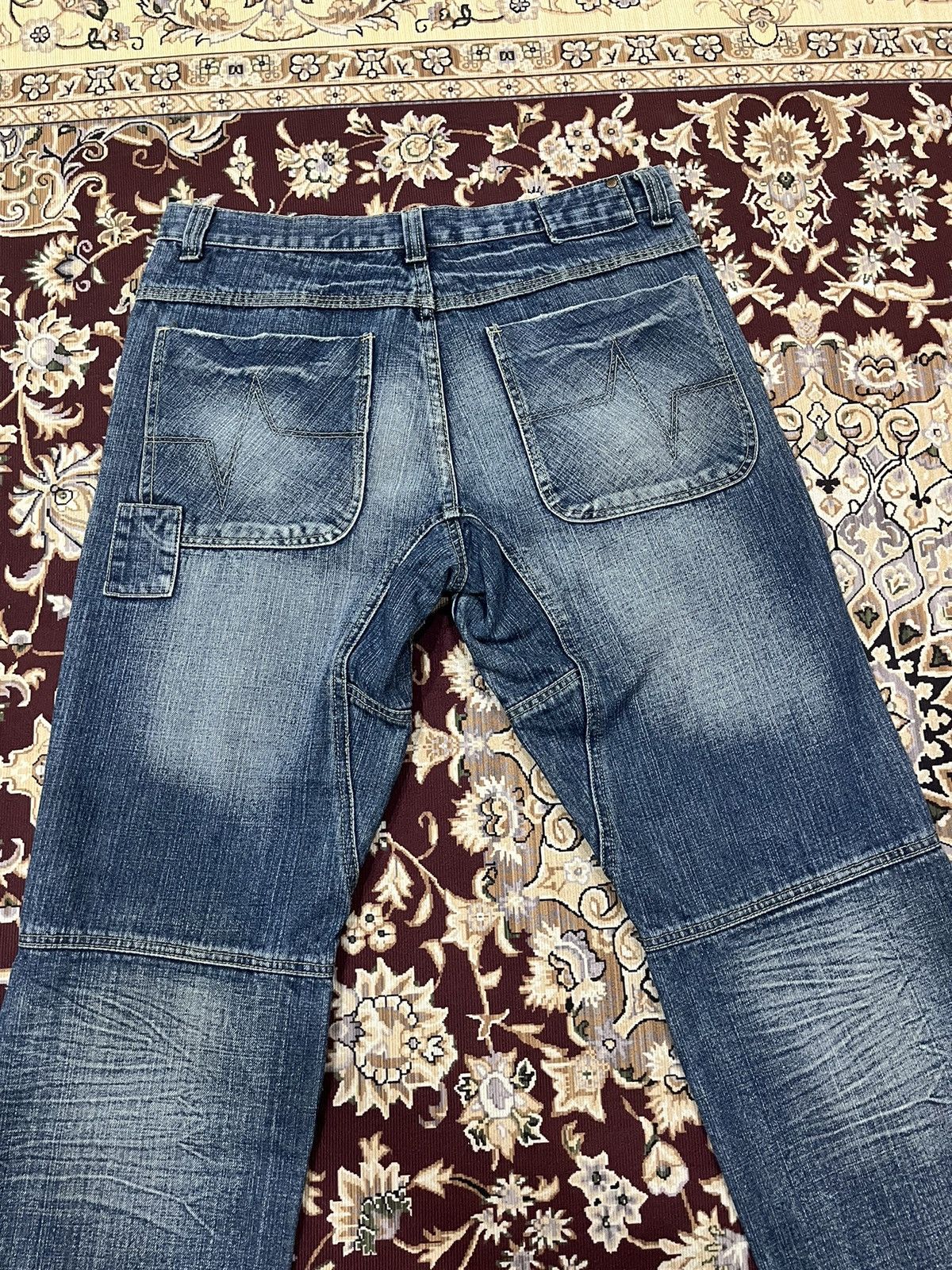 Japanese Brand T Traxx Double Knee Stain Denim Size US 34 / EU 50 - 14 Thumbnail