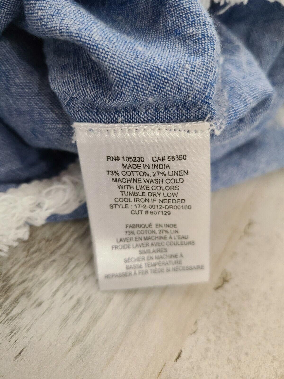 Designer Soft Joie Dress Extra Small Linen Blend Blue Boho Embroider Size XS / US 0-2 / IT 36-38 - 6 Thumbnail