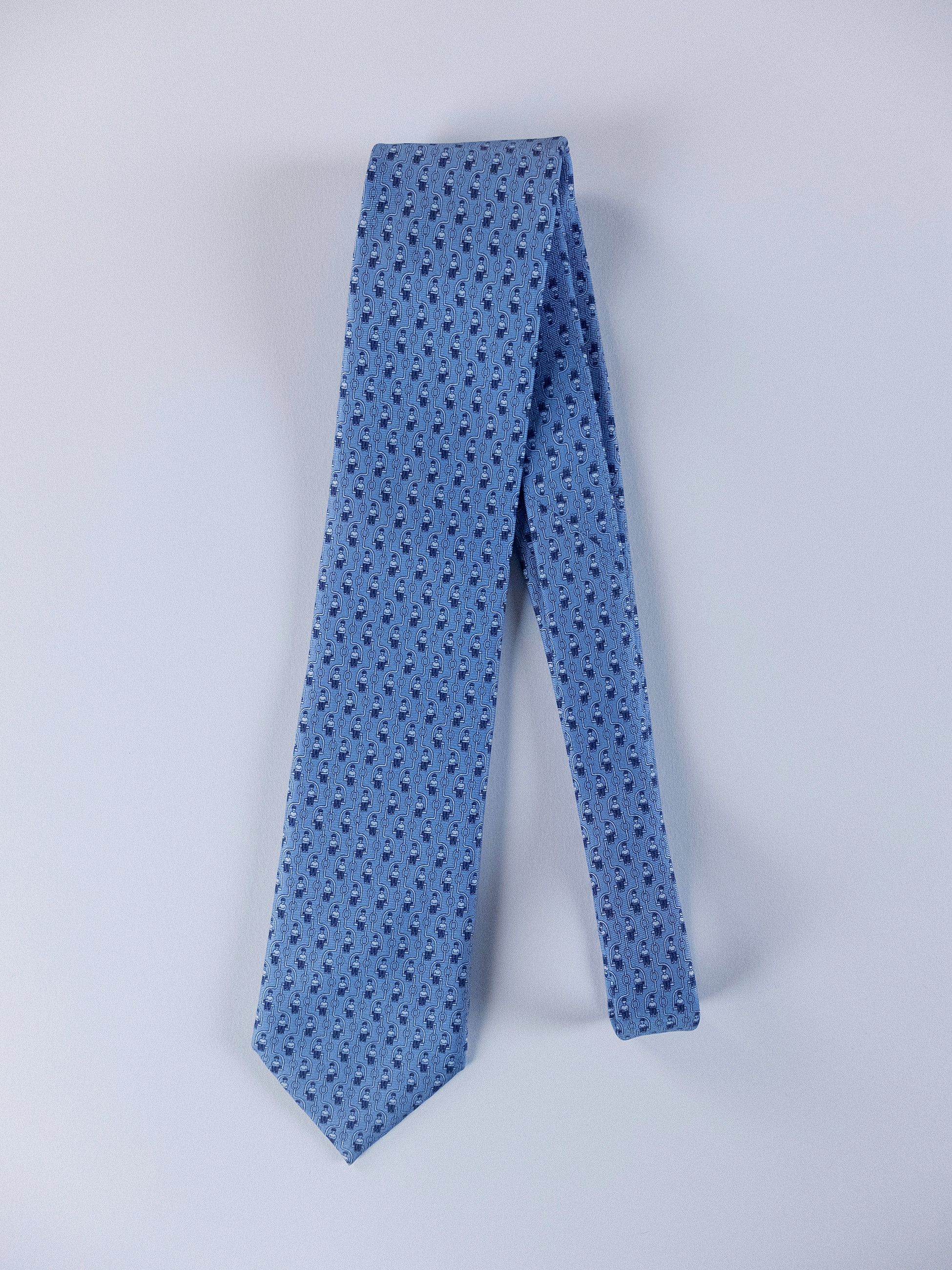 Ermenegildo Zegna ZEGNA blue skier in ski lift print silk tie authentic NWT Size ONE SIZE - 1 Thumbnail