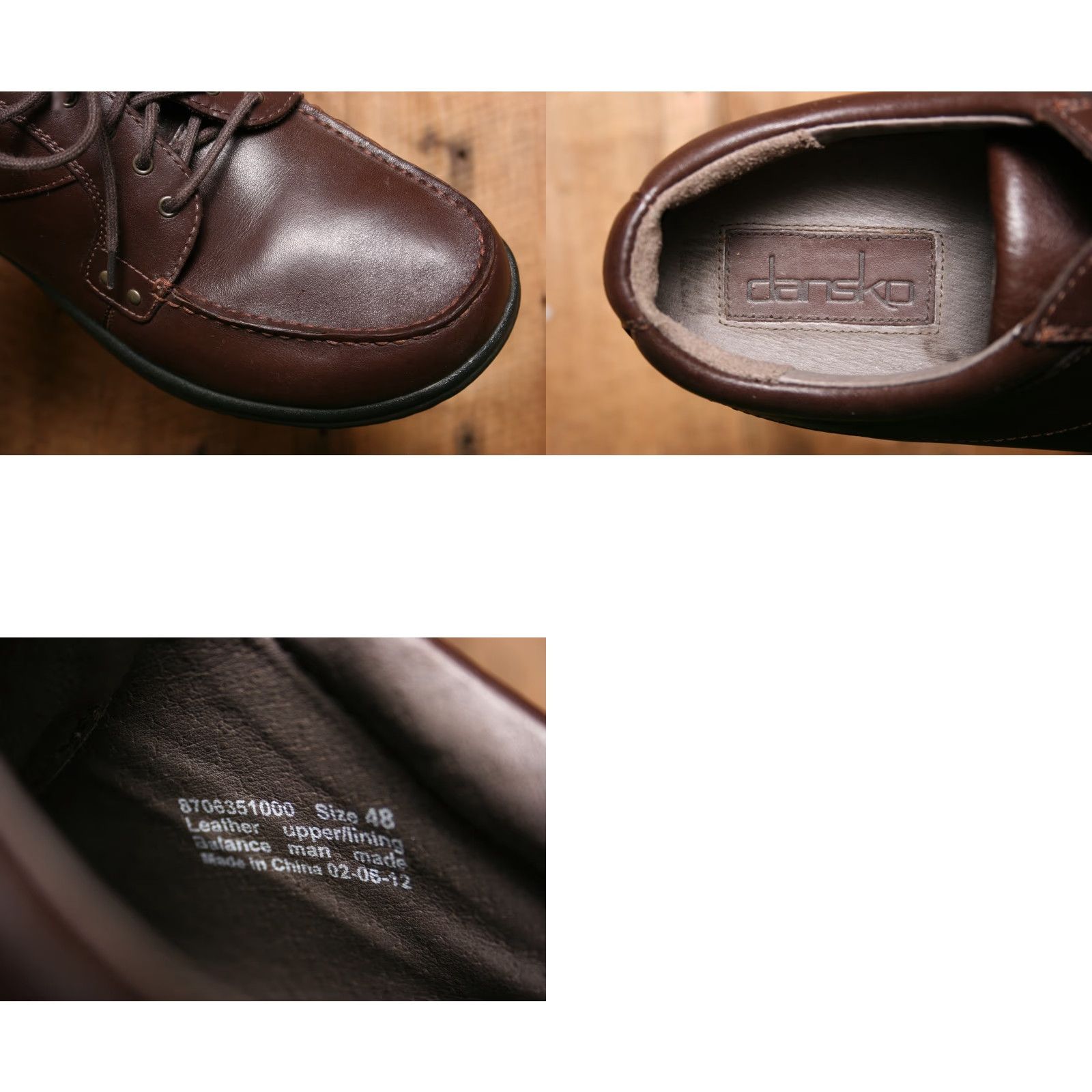 Dansko VINTAGE Dansko Wyatt Oxford Brown Leather Slip Resistant Mens 14.5 EU 48 Shoes Size US 15 / EU 48 - 8 Thumbnail
