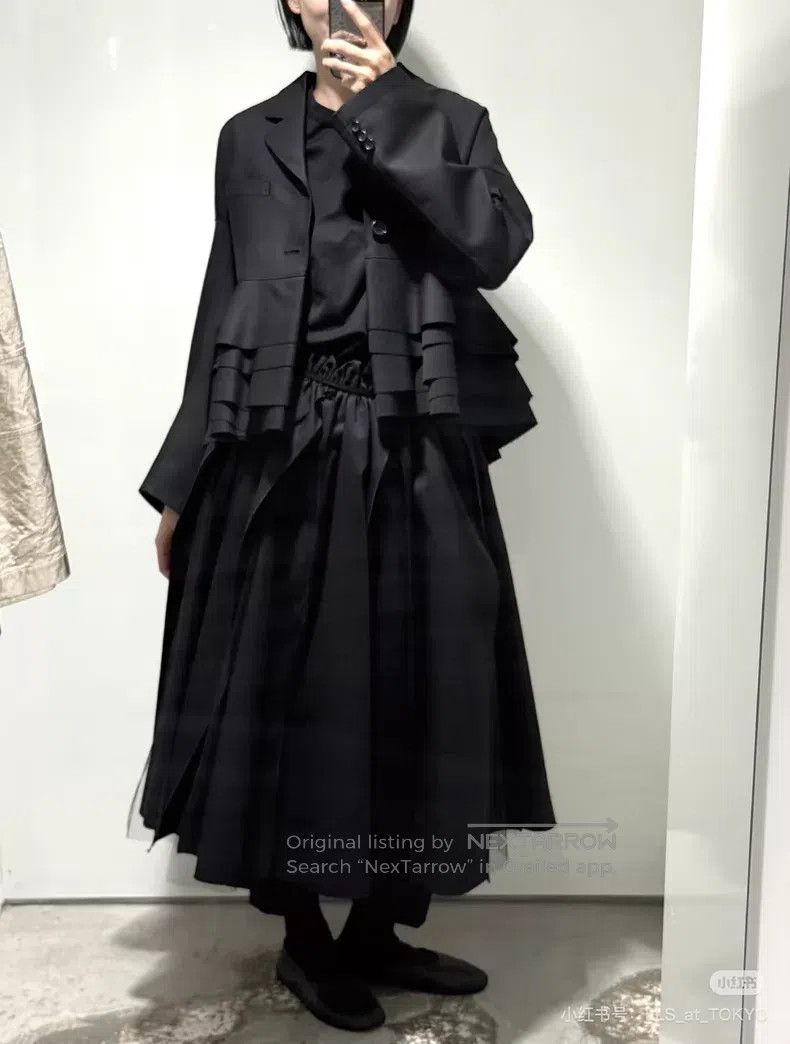 Comme des Garcons Comme Des Garcons size M Wool blended yarn-mixed half skirt Size 22" - 1 Thumbnail
