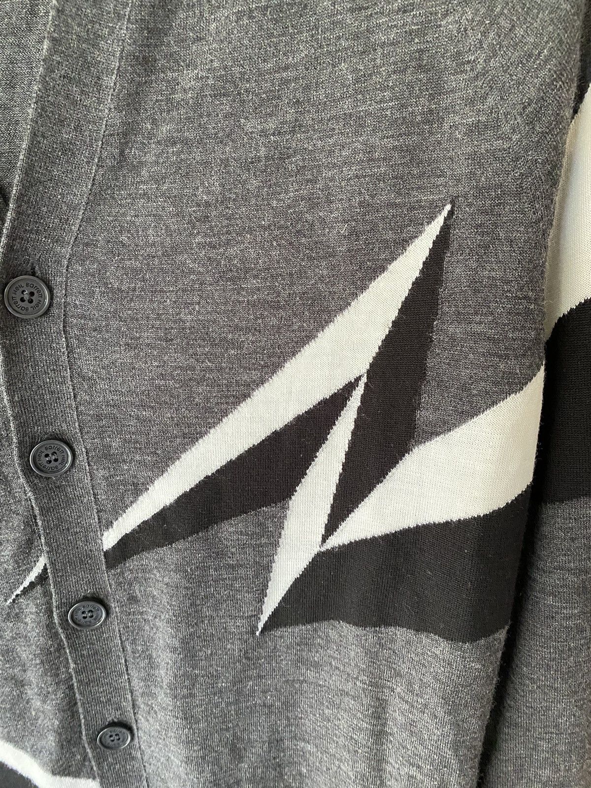 Japanese Brand × Neil Barrett 2000s Neil Barrett Iconic 3D lighting wool cardigan Size US M / EU 48-50 / 2 - 7 Thumbnail