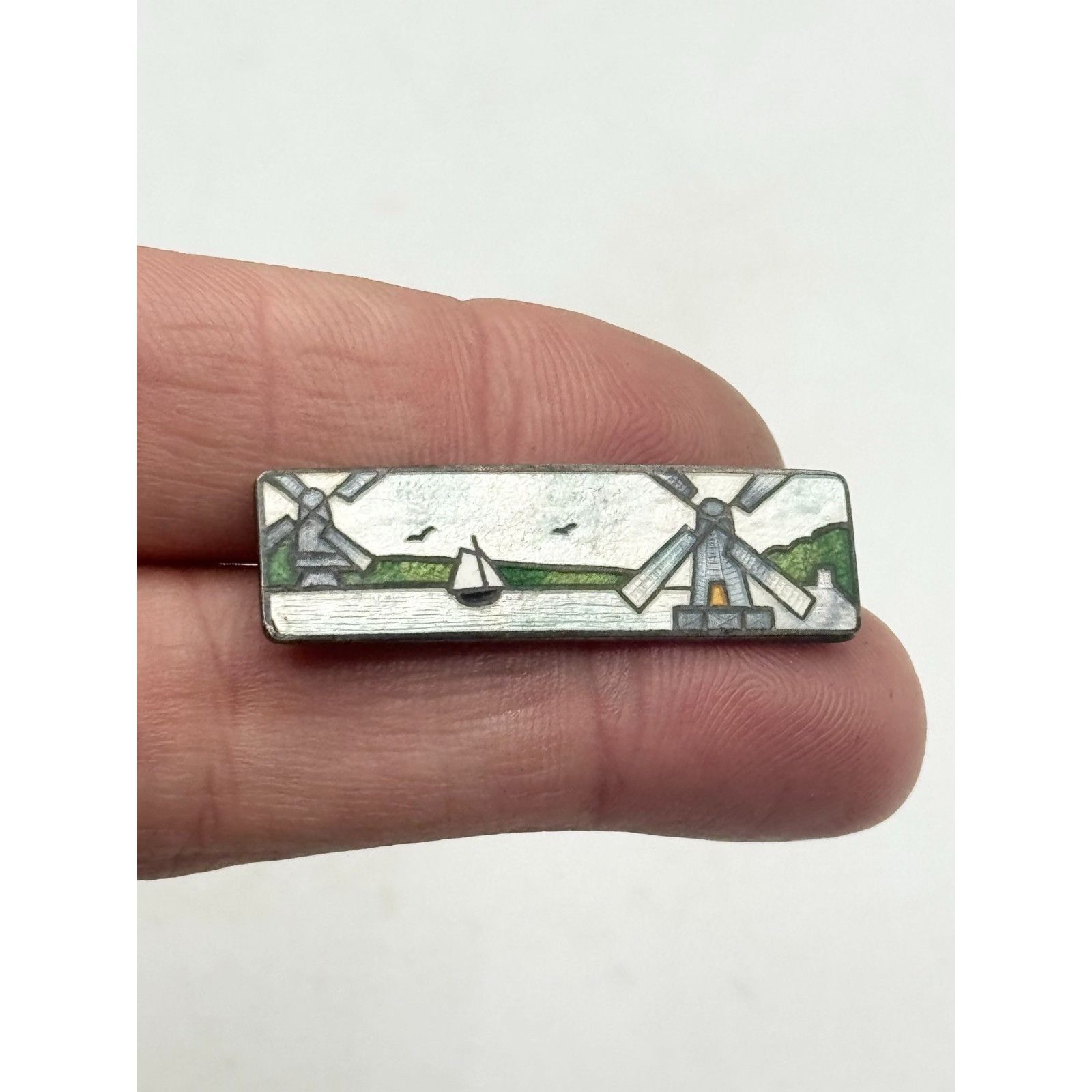 Vintage Vintage F A Hermann Signed Boat Sterling Silver Guilloche En Size ONE SIZE - 2 Thumbnail