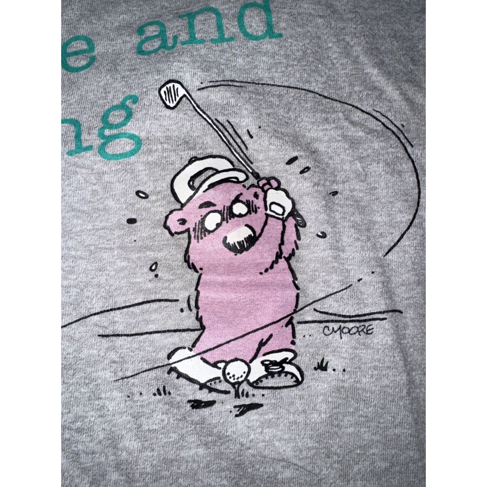 Vintage VINTAGE Screen Stars Single Stitch T-Shirt Large Grey Golf 19x25 Cmoore Art HMK Mens L Gray Stitch Art HMK Size US L / EU 52-54 / 3 - 4 Thumbnail
