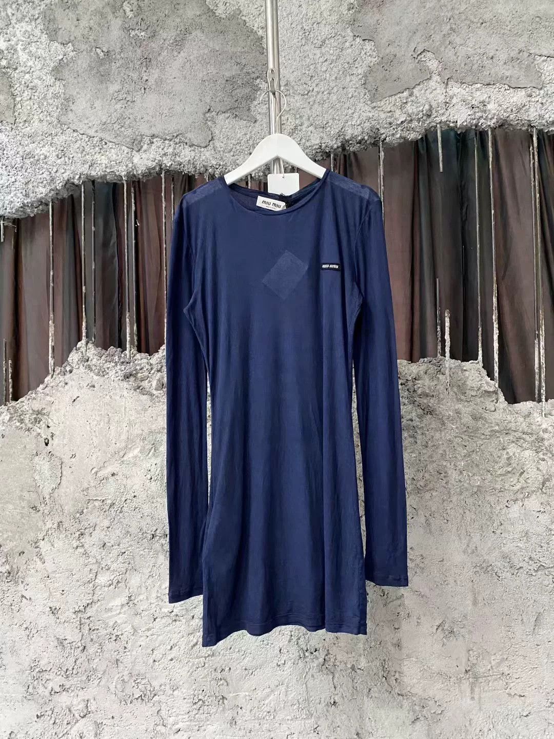 Miu Miu miu miu navy blue long sleeve dress Size M / US 6-8 / IT 42-44 - 1 Thumbnail