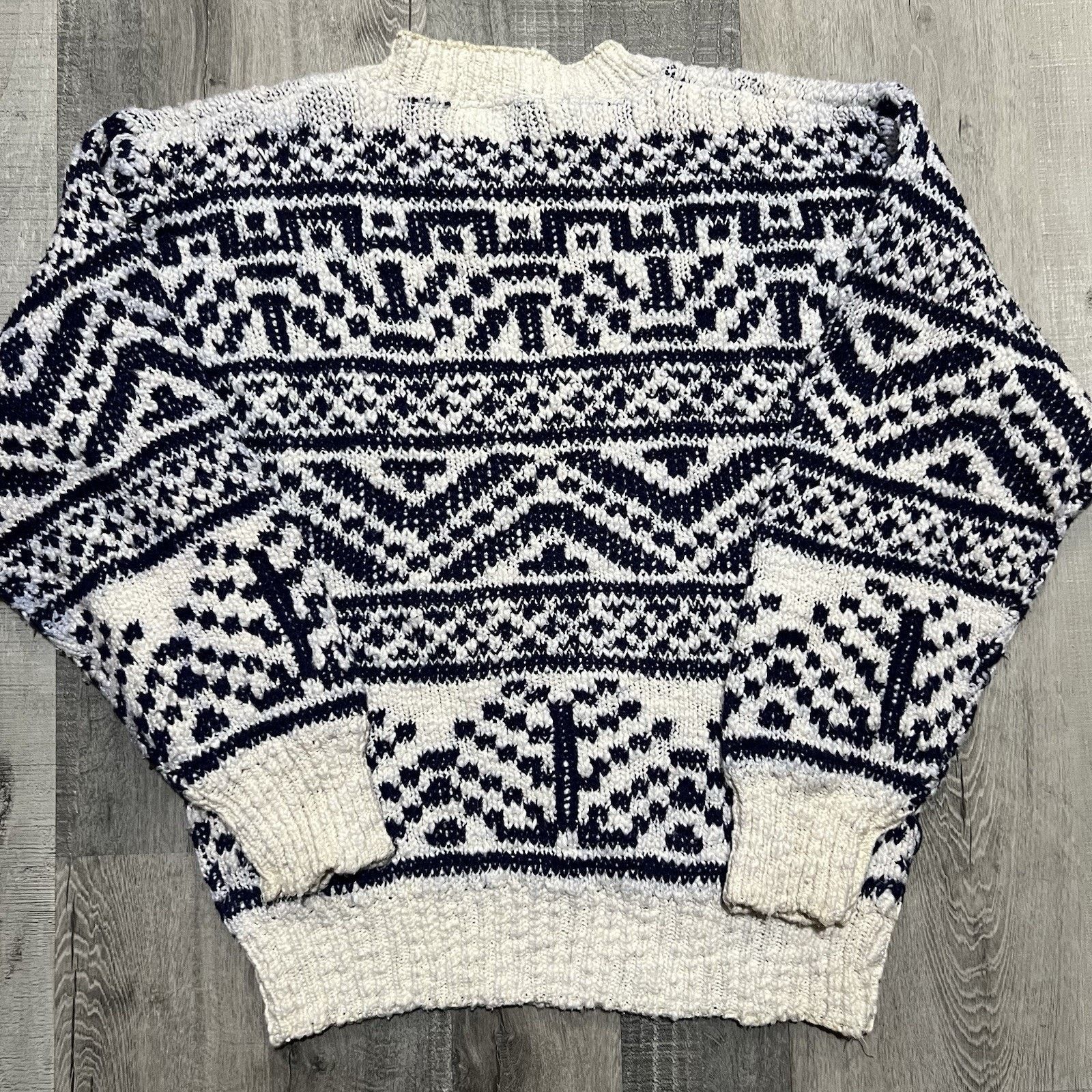 Vintage VTG Boathouse Row Pullover Sweater Geometric Chunky Knit Size US M / EU 48-50 / 2 - 2 Thumbnail