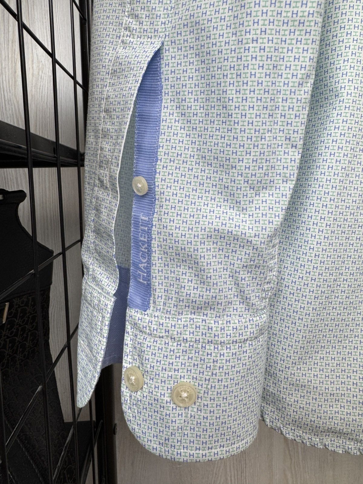 Hackett Hackett London monogram blue slim fit long sleeve shirt Size US L / EU 52-54 / 3 - 10 Thumbnail