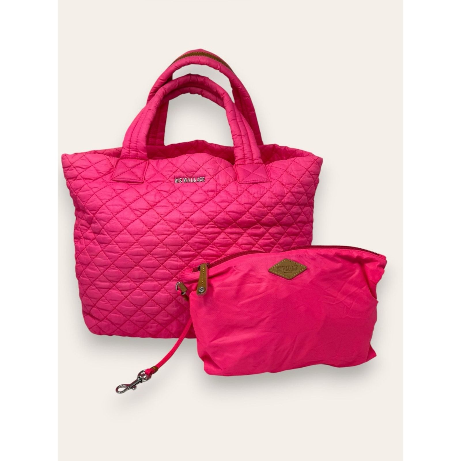 MZ Wallace MZ Wallace Small Metro Quilt Neon Pink Fluorescent Tote Bag Size ONE SIZE - 1 Thumbnail
