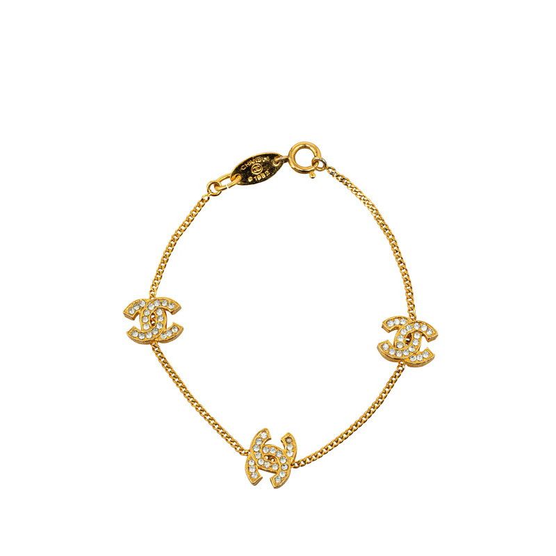 image of Chanel Cc Station Chain Bracelet in Gold, Women's
