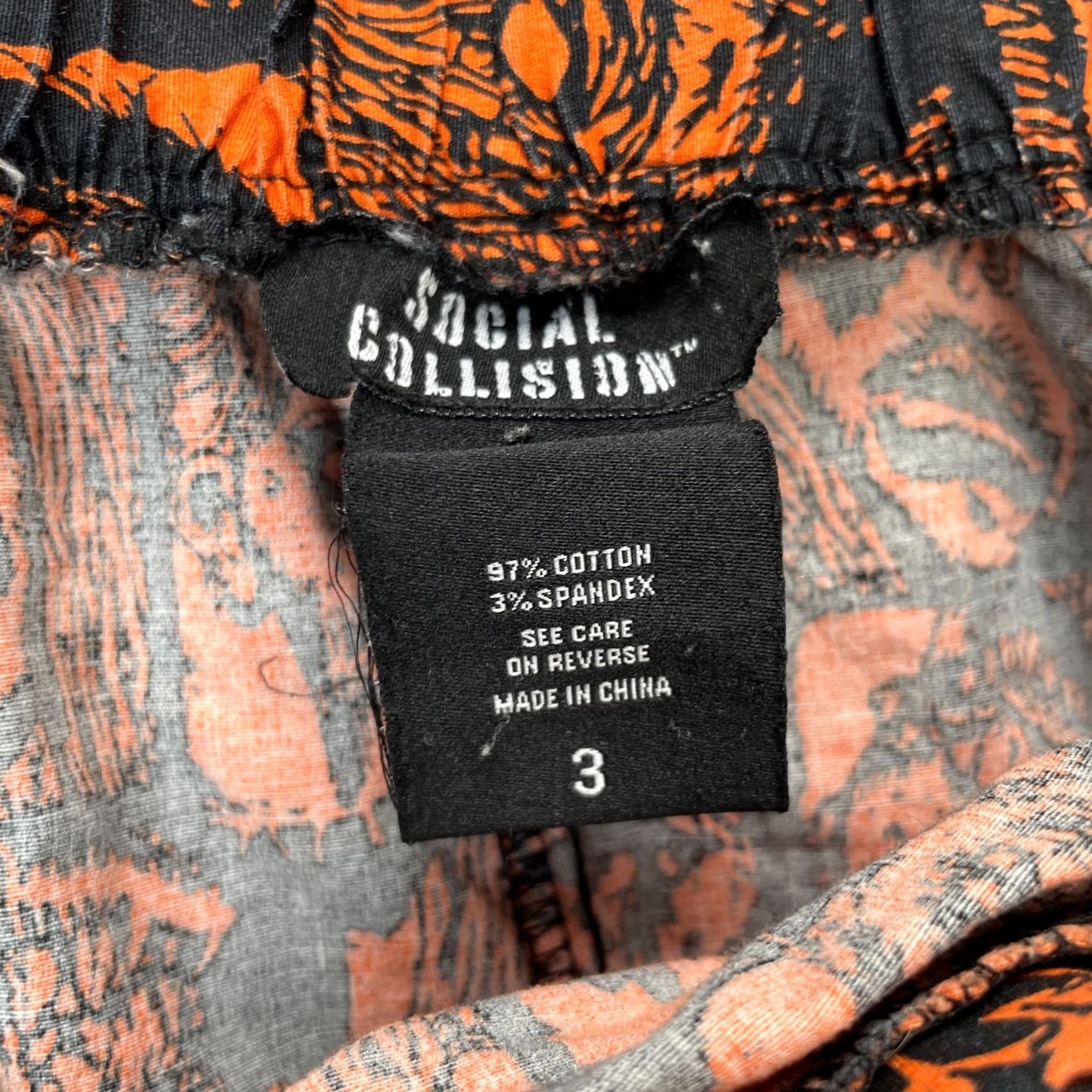 Vintage VINTAGE Social Collision Skirt Womens 2 Orange Cotton Horror Hyperlinks? Wait Size 26" / US 2 / IT 38 - 3 Thumbnail