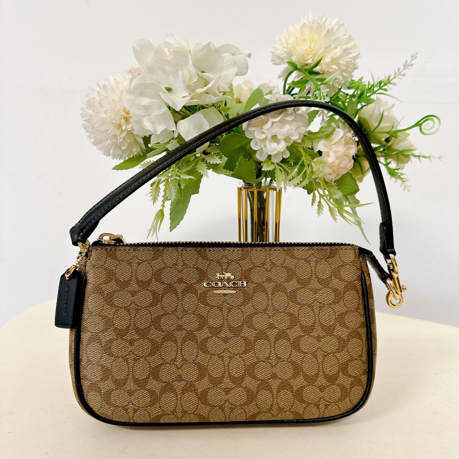 Coach Coach CS445 Nolita 19 In Colorblock Signature IN Khaki Black Size ONE SIZE - 2 Thumbnail