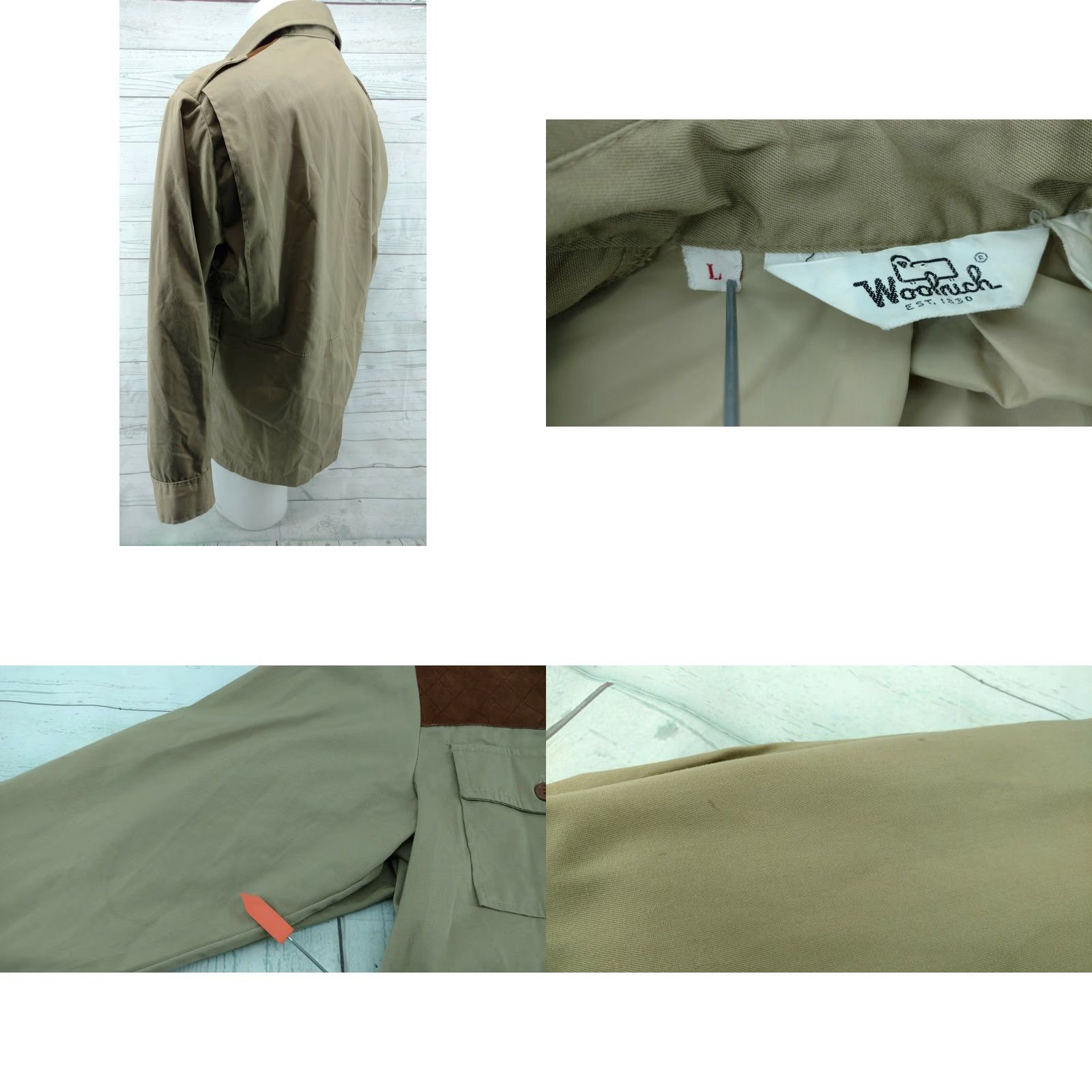 Vintage Woolrich USA Brown Leather Shoulder Patch Hunting Shirt Jacket SZ Large Mens Long Sleeve 1980s G11 Size US L / EU 52-54 / 3 - 8 Thumbnail