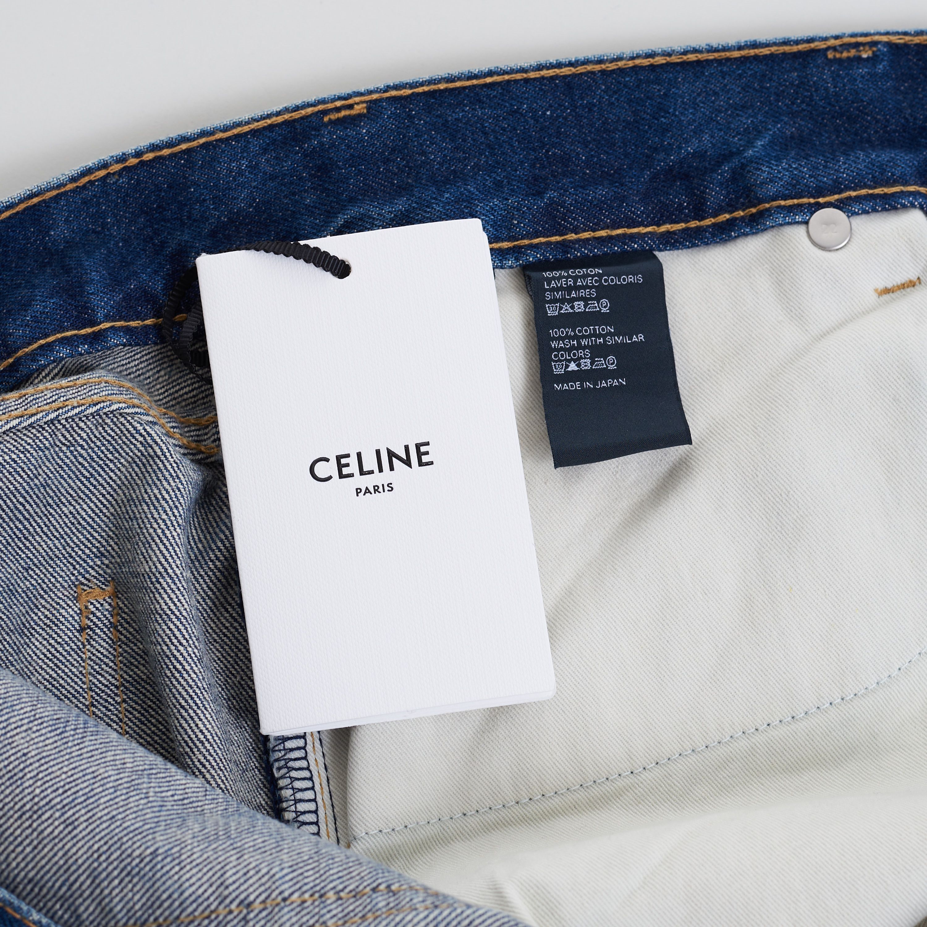 Celine Polly Jeans In Dark Union Wash Blue Denim Size 32" / US 10 / IT 46 - 8 Thumbnail