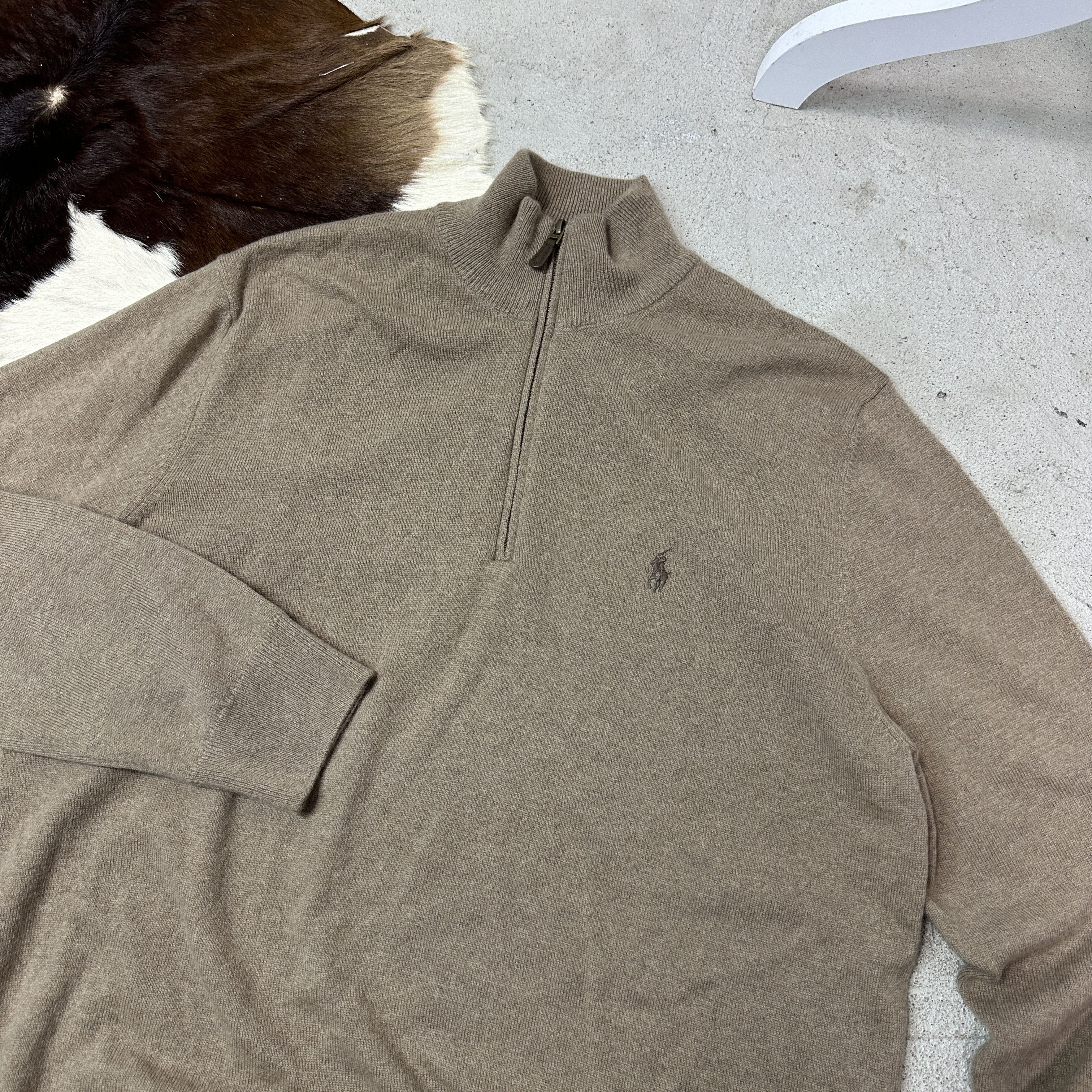 Polo Ralph Lauren Vintage Woolen Polo Ralph Lauren 1/4 Zip Sweater Y2K Size US XL / EU 56 / 4 - 1 Thumbnail