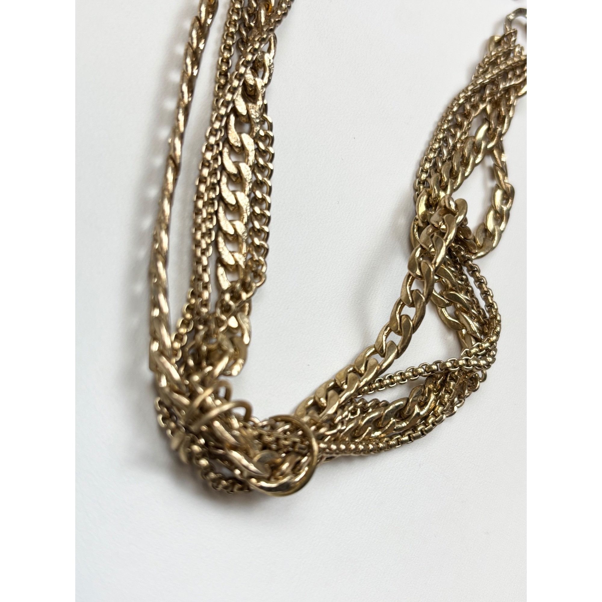 Other Multi-Layer Gold-Tone Chain Link Necklace With Adjustable Cl Size ONE SIZE - 5 Thumbnail