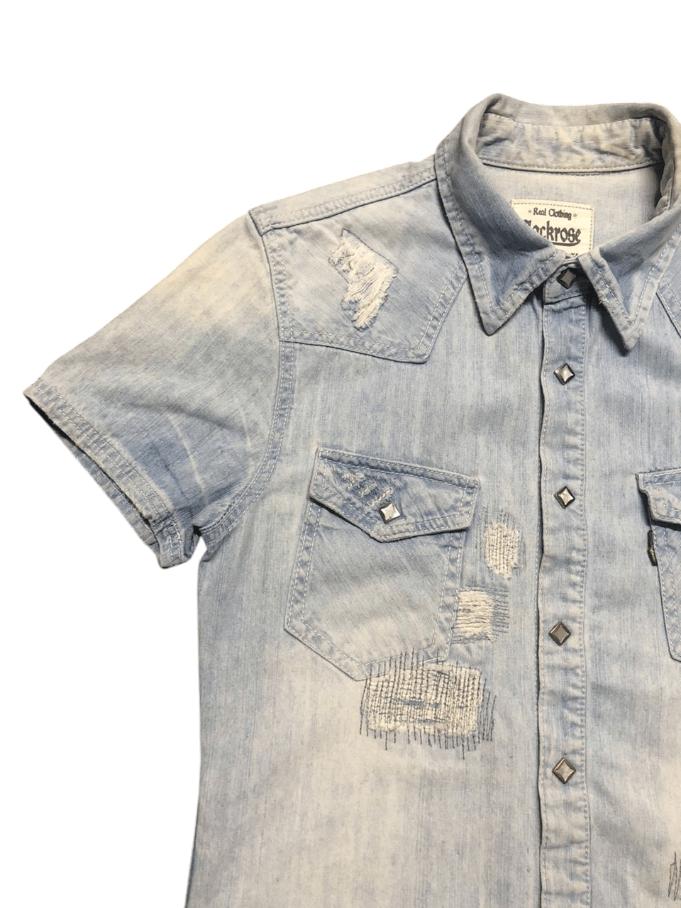 JACKROSE Jackrose Patchwork Denim Western Shirt Rare Design Size US S / EU 44-46 / 1 - 6 Thumbnail