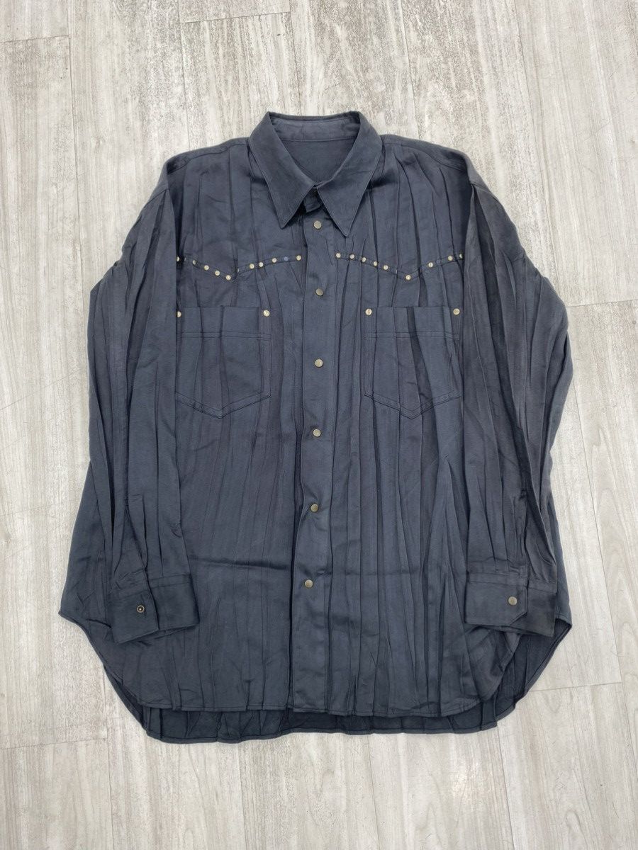 Issey Miyake Vintage Issey miyake pleated westren shirt mainline Size US M / EU 48-50 / 2 - 3 Thumbnail