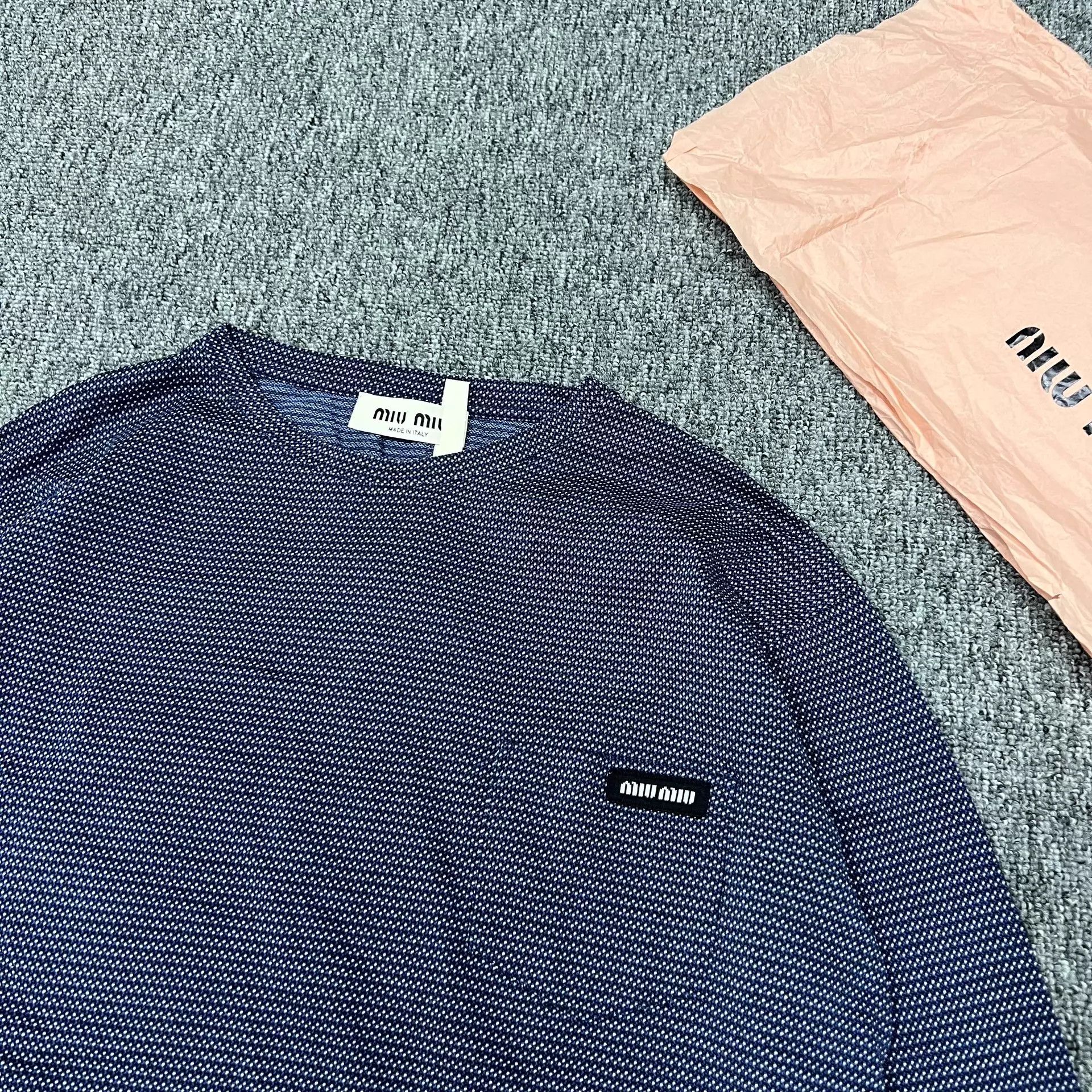 Miu Miu MIU MIU 26 New Logo Striped Blue Long Sleeve Tee Size S / US 4 / IT 40 - 4 Thumbnail