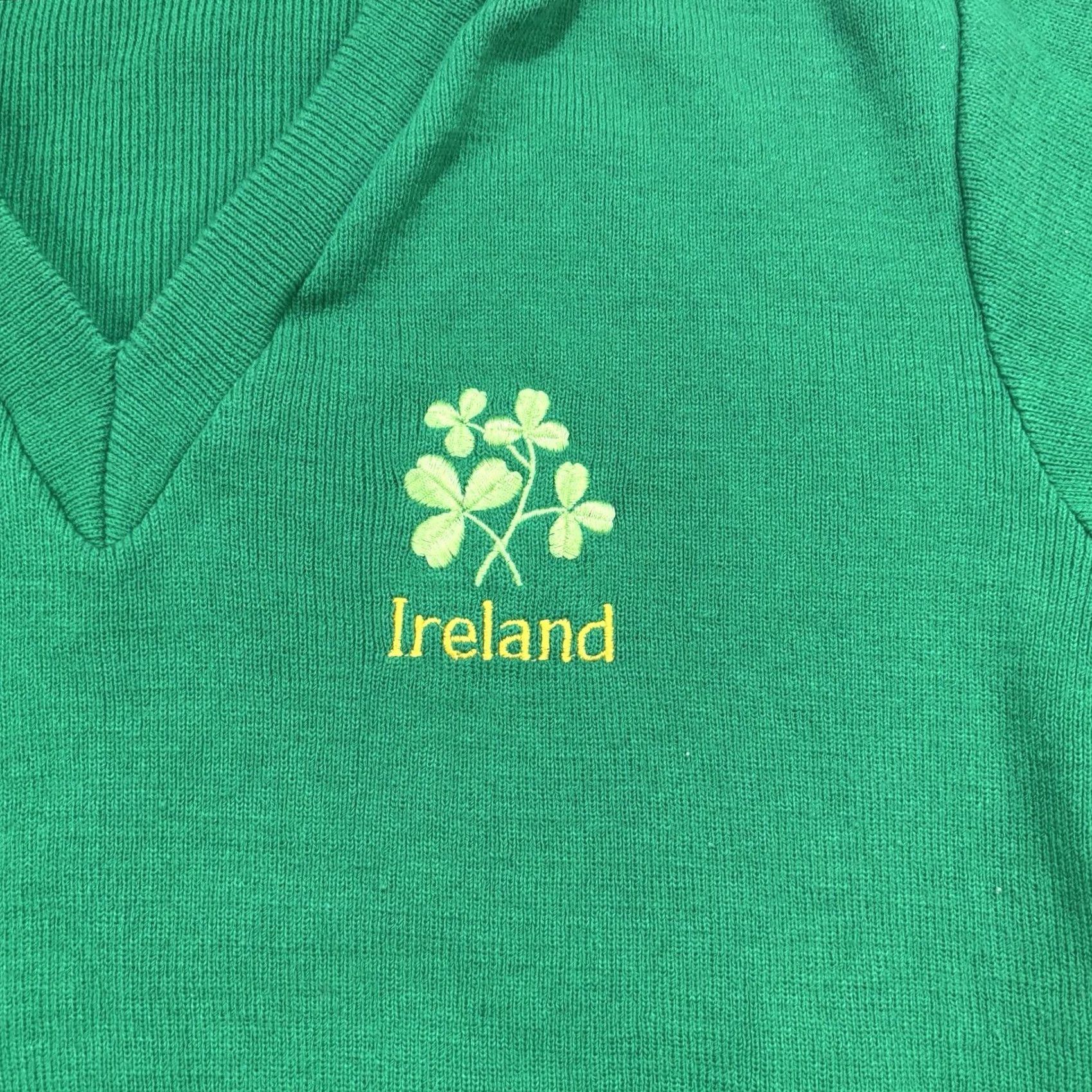 Vintage VINTAGE Ross Ireland Sweater Mens M Green V Neck Pullover Embroidered Logo Clovers Size US M / EU 48-50 / 2 - 3 Thumbnail