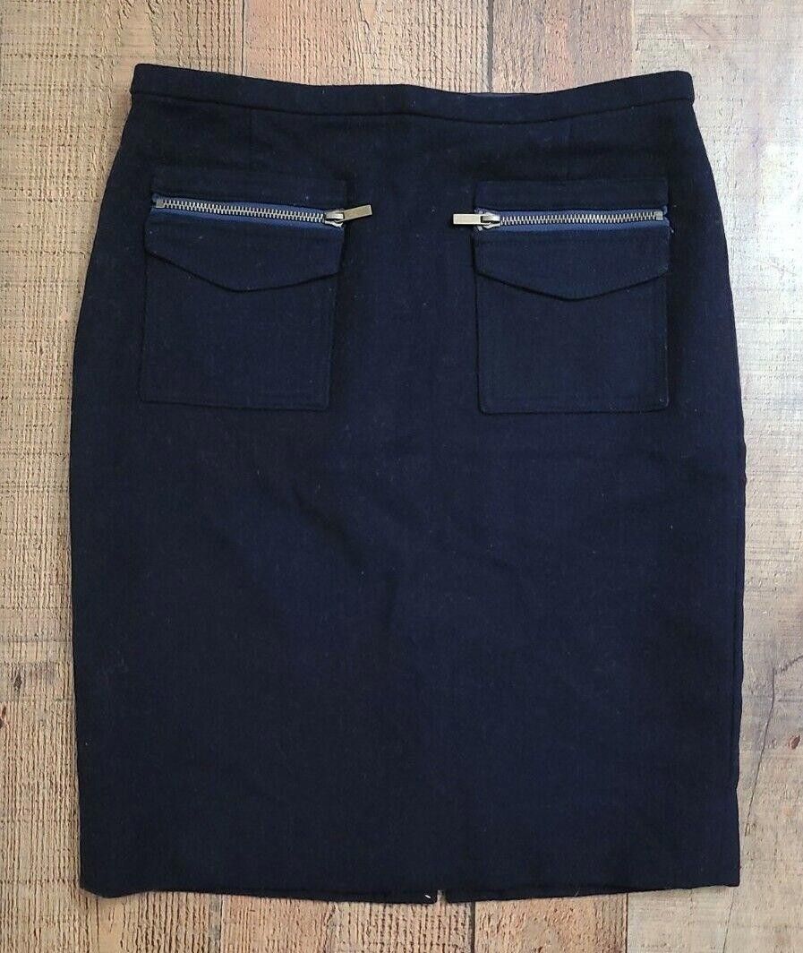 J.Crew J Crew The Pencil Skirt 2 Wool Blend Navy Blue lined Size 26" / US 2 / IT 38 - 1 Thumbnail