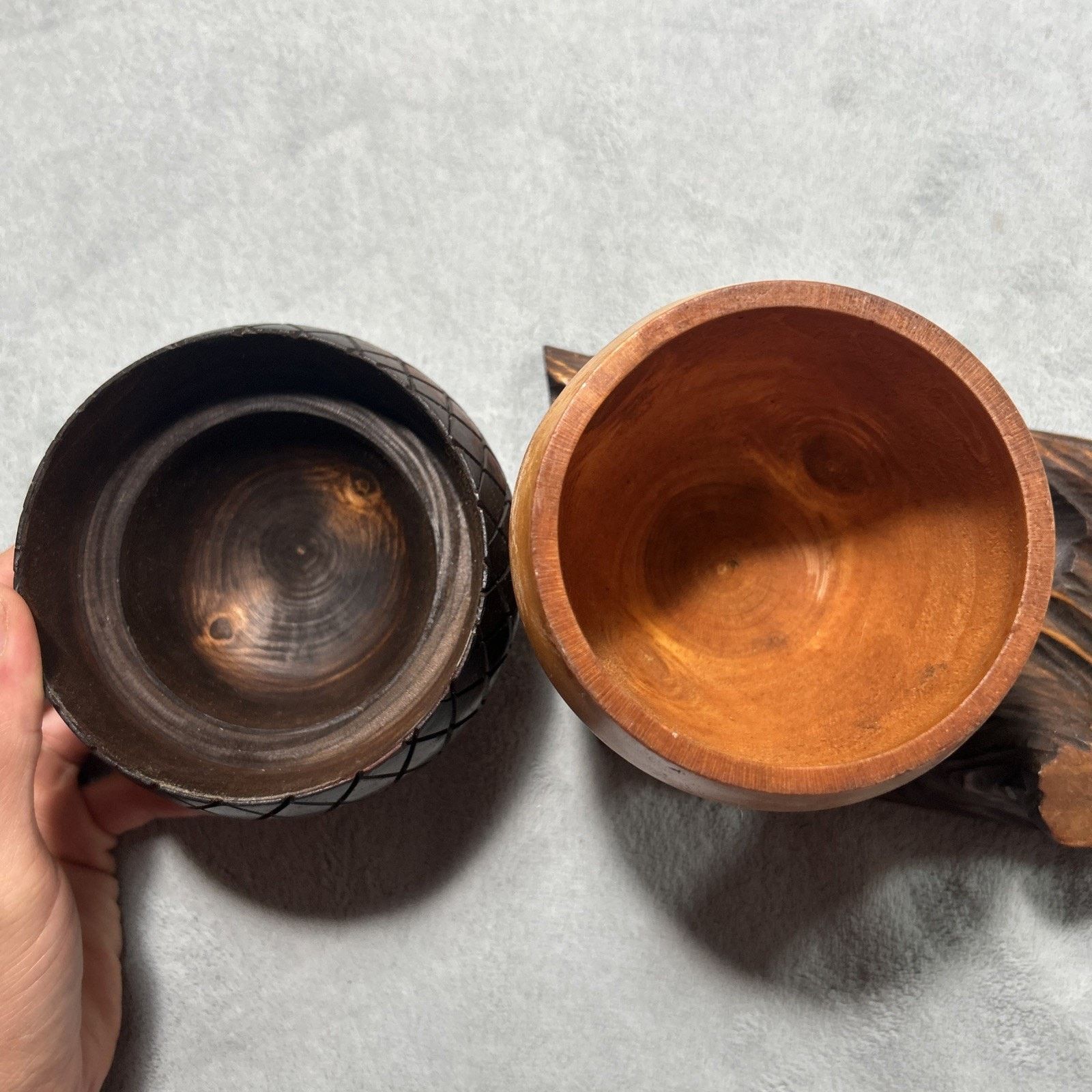 Vintage Antique 1890s Wooden Acorn Smoking Pipe Stand Ashtray Holder Size ONE SIZE - 8 Thumbnail