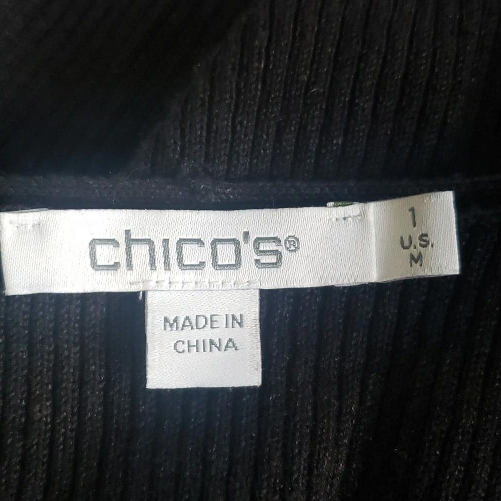 Chicos CT1938 Chicos Black Ribbed Open Long Sleeve Shrug M Size M / US 6-8 / IT 42-44 - 6 Thumbnail