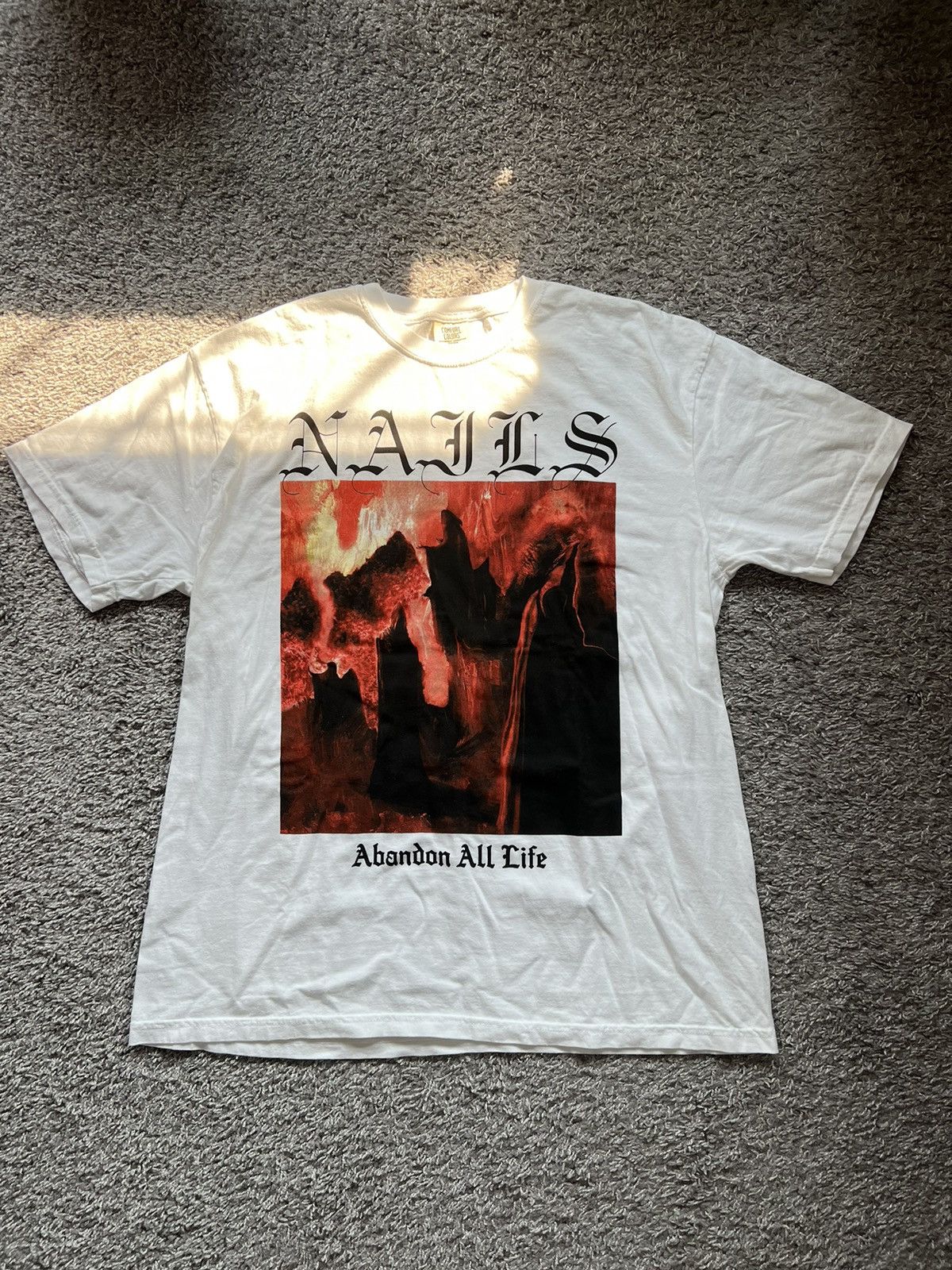 Band Tees Nails Abandon All Life White T-Shirt XL Size US XL / EU 56 / 4 - 1 Thumbnail