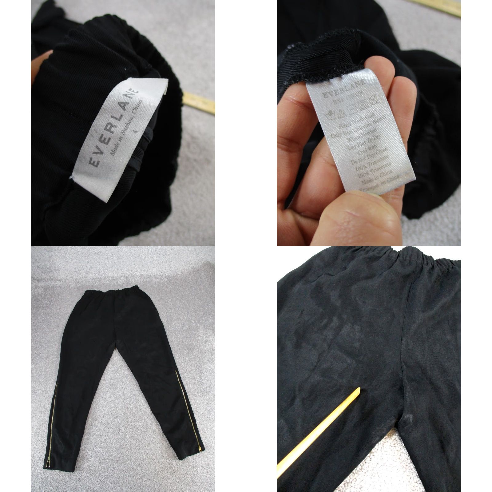 Everlane VINTAGE Everlane Pants Womens Regular Small Abrasions Black Tapered Ankle Zip Dress Pants 2010s Womens Size 27" / US 4 / IT 40 - 8 Thumbnail
