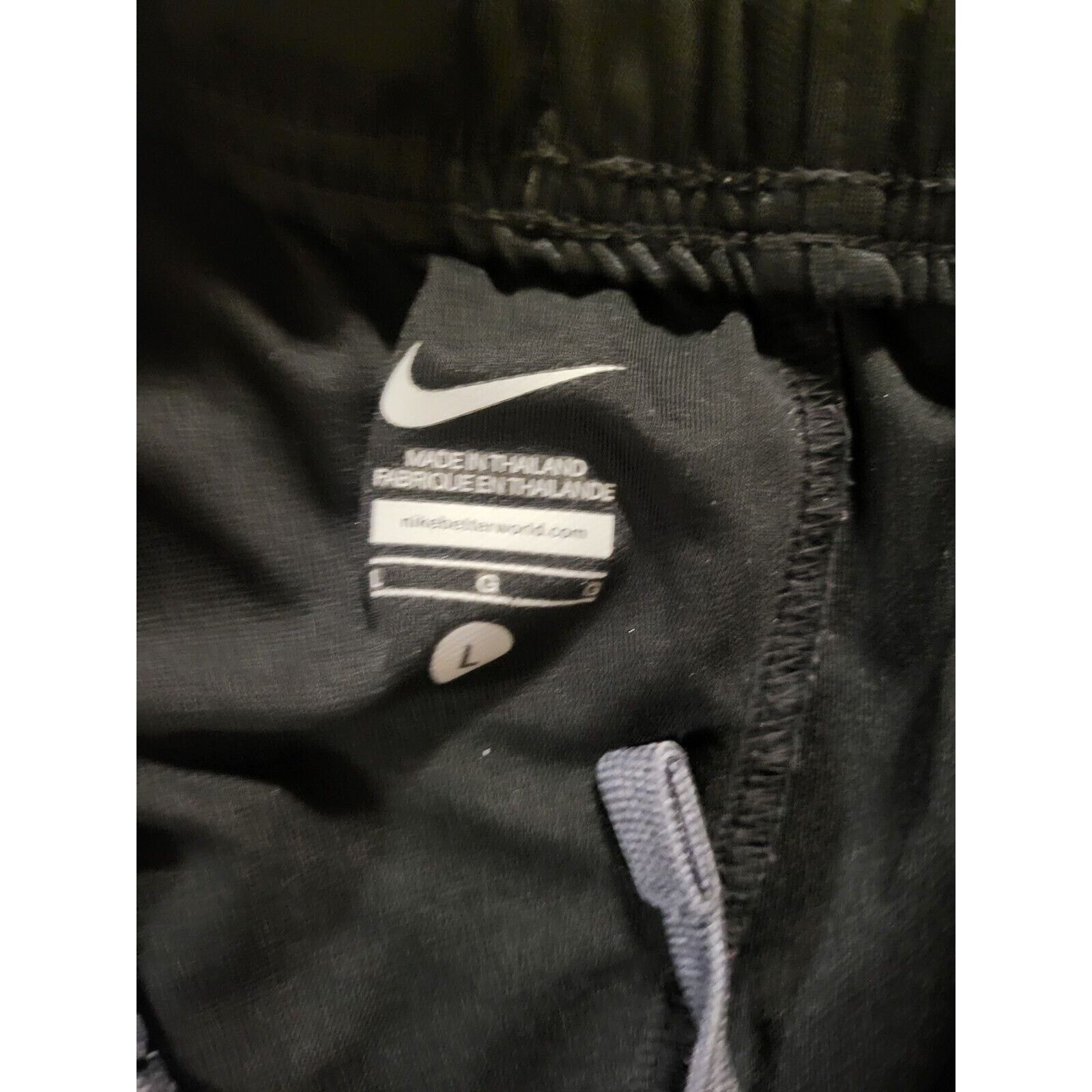 Nike Nike Mens Black With Grey Stripe Size Large Track Pants Size US 38 / EU 54 - 2 Thumbnail
