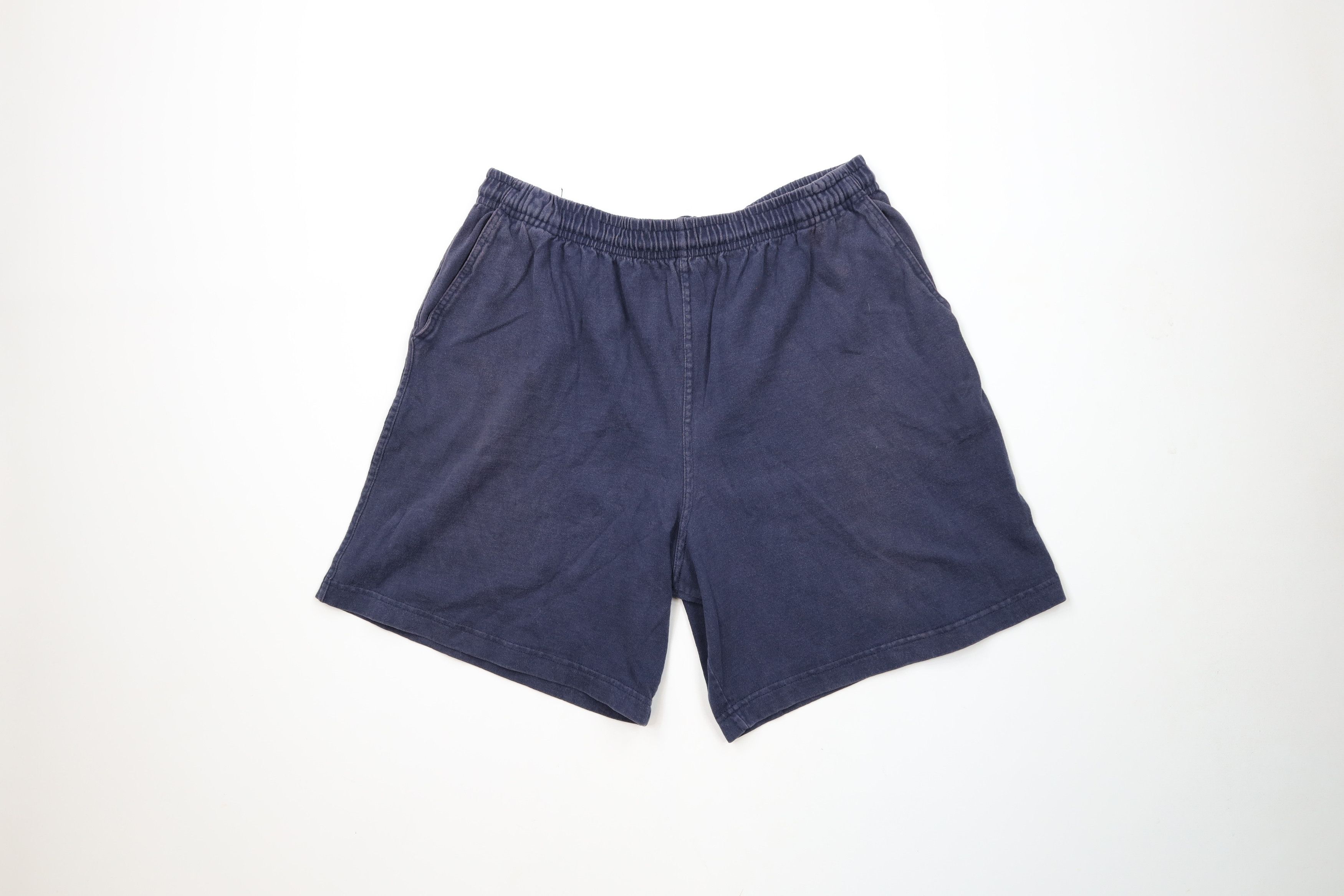 Vintage Vintage 90s Streetwear Faded Above Knee Shorts Blue Cotton Size US 34 / EU 50 - 1 Thumbnail