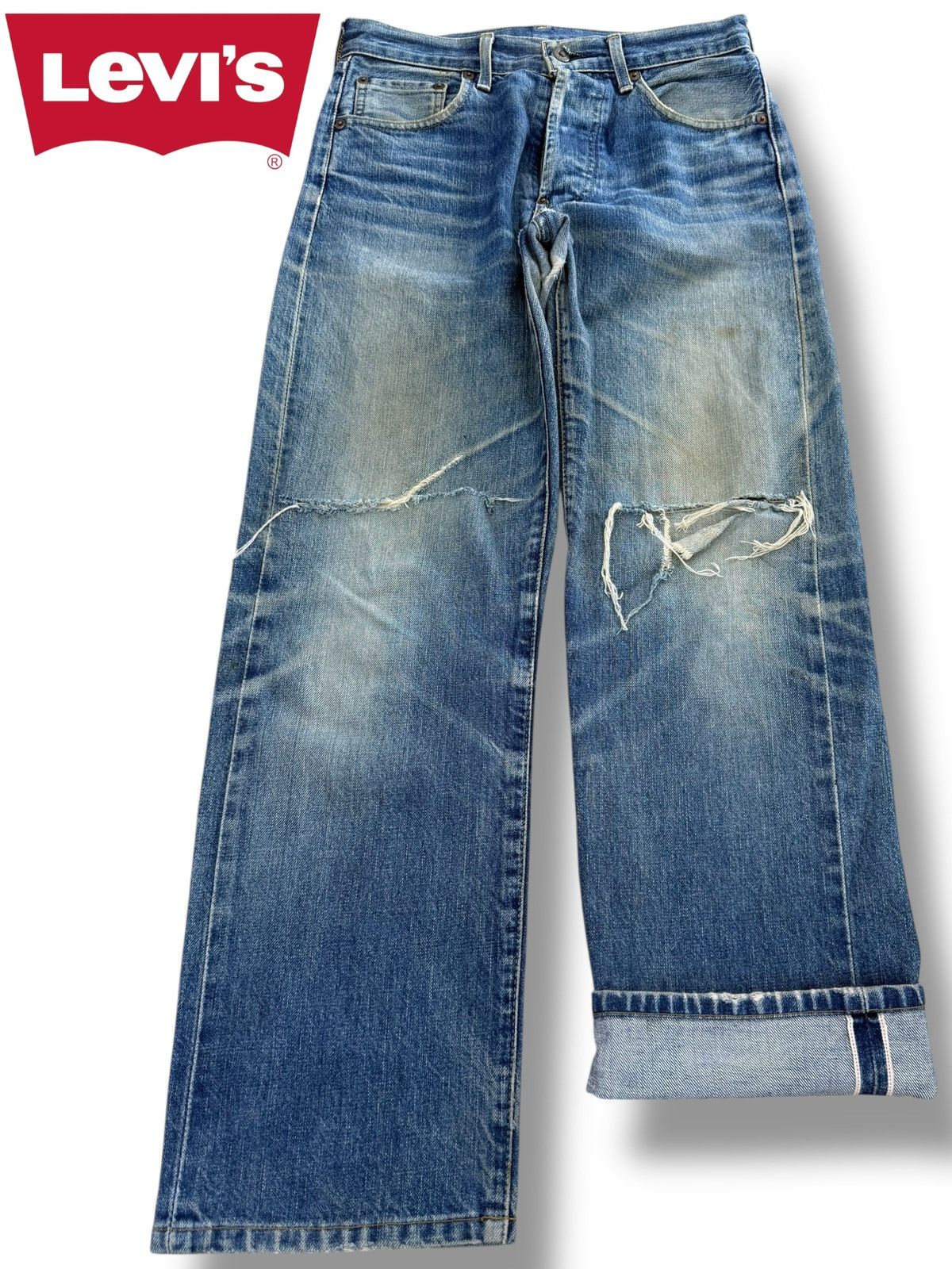 Levi's Vintage Clothing Vintage Levis LVC Big E 701xx Buckle Back Size US 30 / EU 46 - 1 Thumbnail