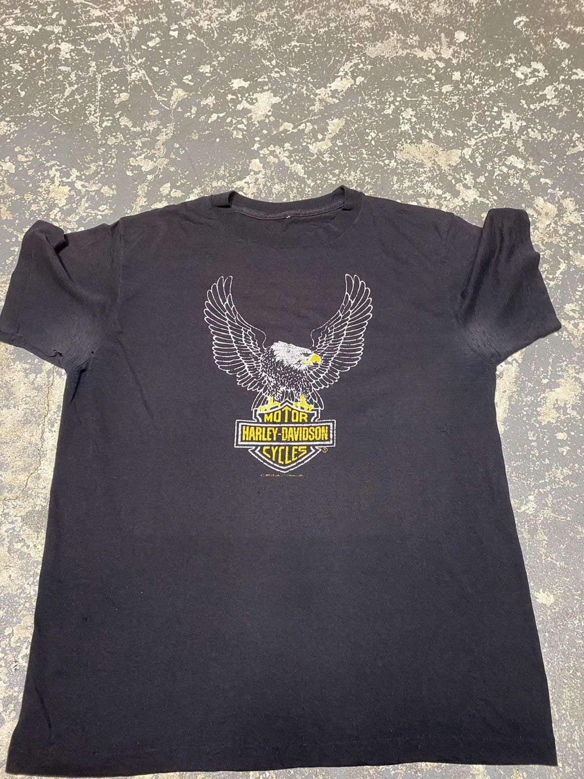 Harley Davidson × Vintage Vintage Harley Davidson Eagle 70s/80s Thin USA Tshirt Size US M / EU 48-50 / 2 - 4 Thumbnail