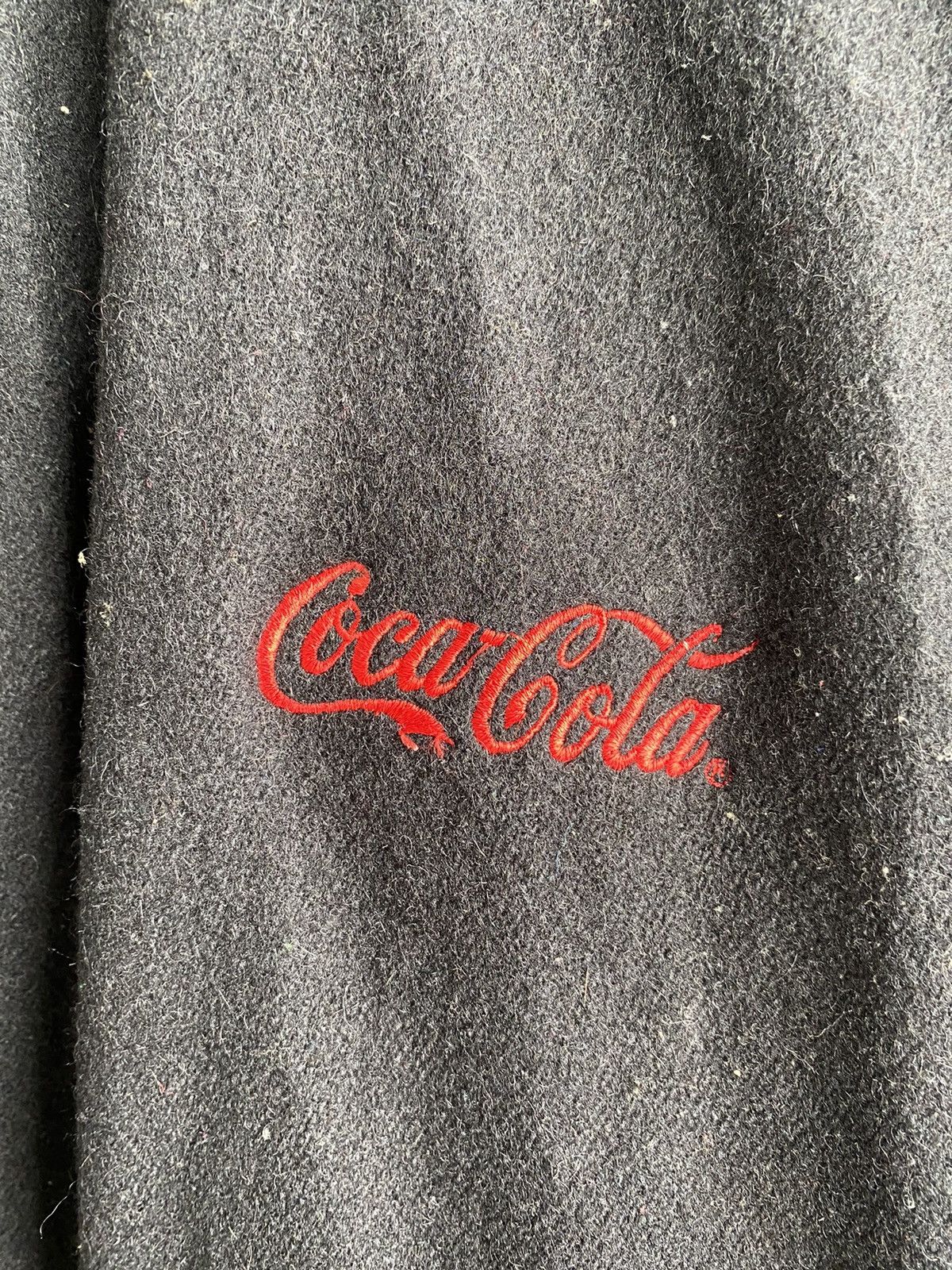 Vintage Vintage 90a Coca Cola Wool Sleeve Leather Jacket Size US XL / EU 56 / 4 - 3 Thumbnail