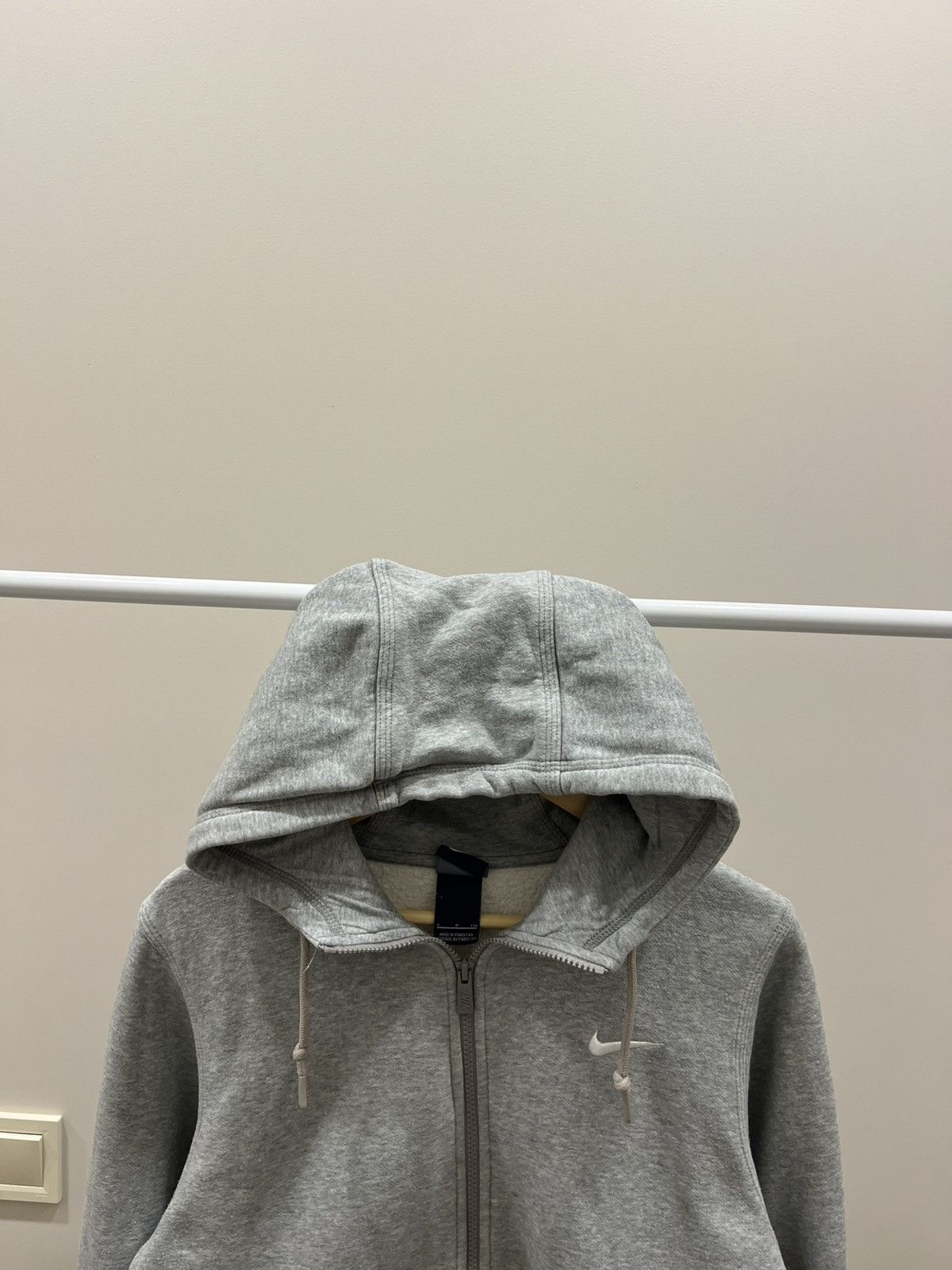 Nike Vintage 20's Nike Zip Hoodie Swoosh Gray Blank USA Y2K Style Size US S / EU 44-46 / 1 - 2 Thumbnail