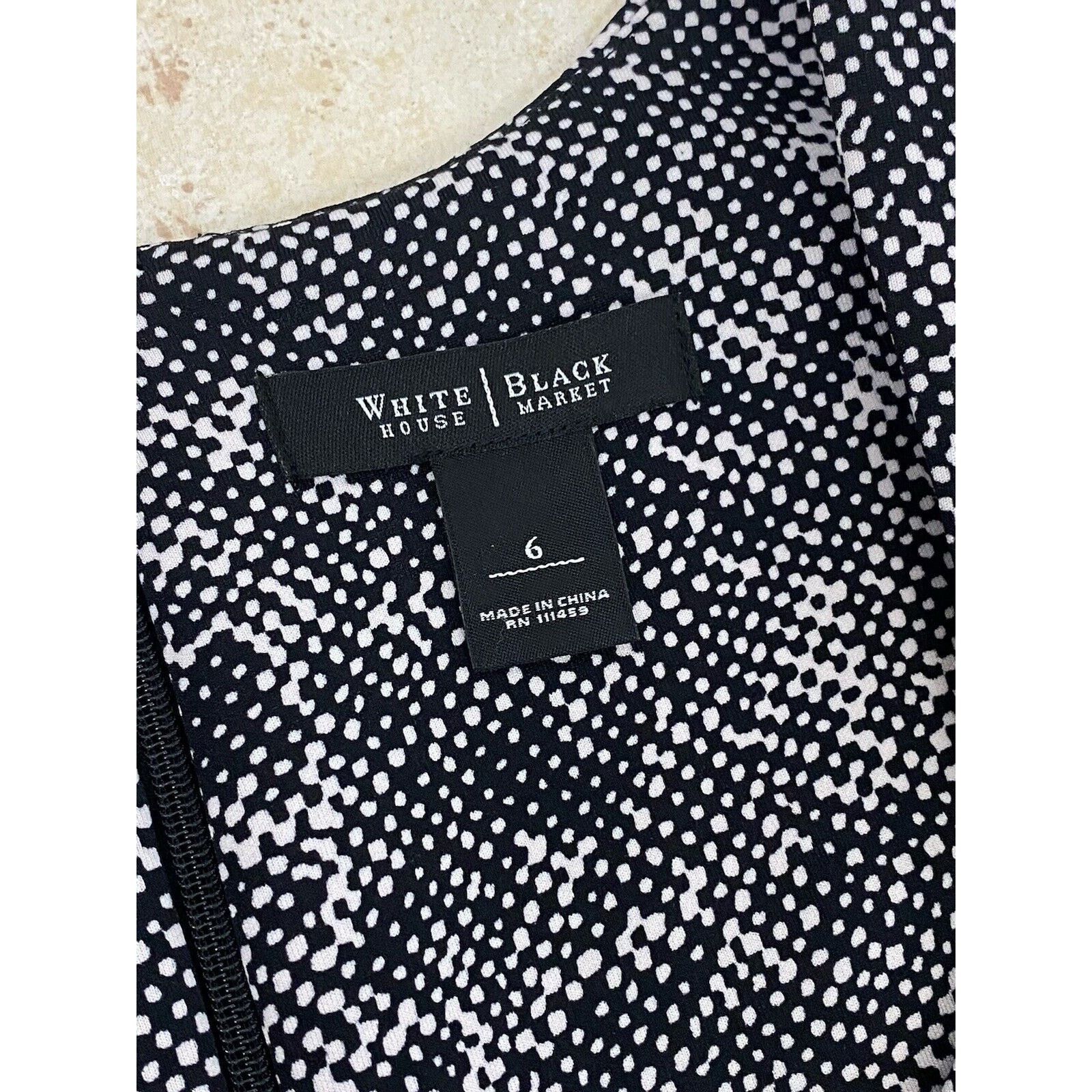 White House Black Market White House Black Market 6 Dot Sheath Dress Cap Sleeve VNeck Size M / US 6-8 / IT 42-44 - 3 Thumbnail
