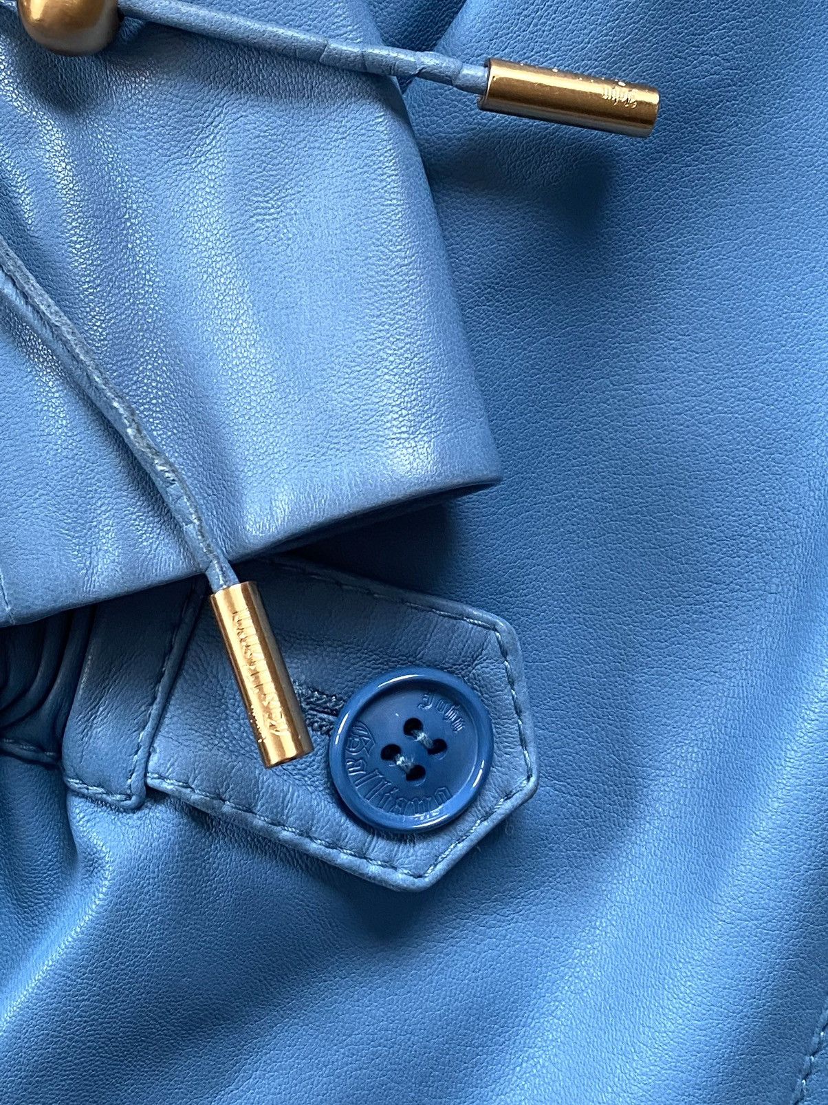 Dior 🔥Rare John Galliano 2000s Lambskin Blue Leather Jacket Size S / US 4 / IT 40 - 13 Thumbnail