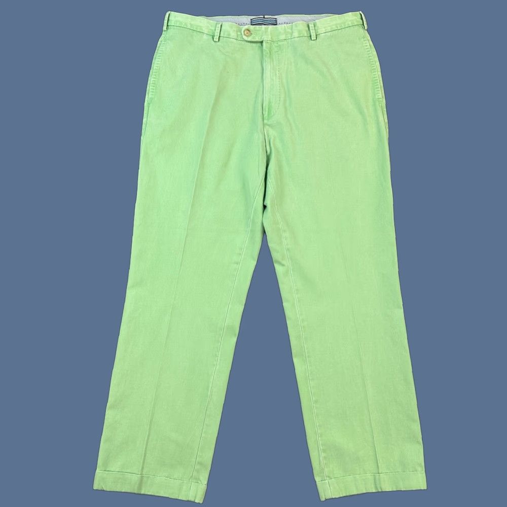 Peter Millar Peter Millar Pants Mens 36x30 Green Pima Washed Twill Flat Front Chino Casual Size US 36 / EU 52 - 1 Thumbnail