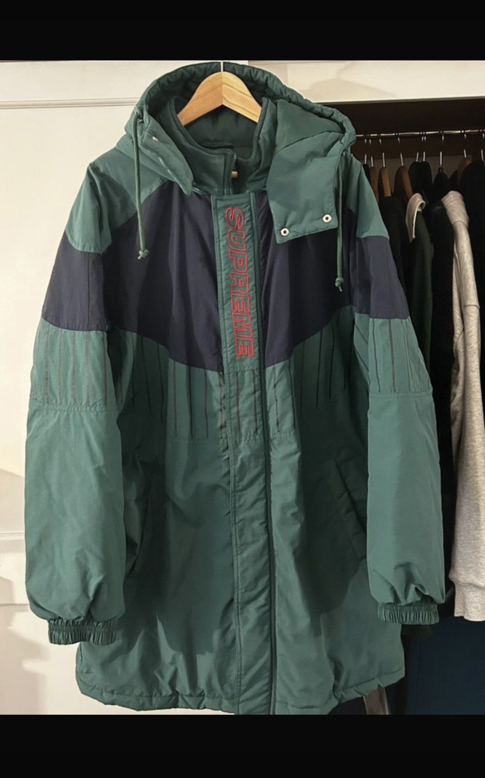 Supreme Supreme pinstripe parka green XL Size US XL / EU 56 / 4 - 1 Thumbnail