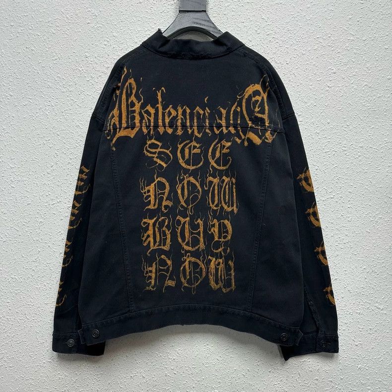 Balenciaga Balenciaga Sanskrit mud dyeing destroys denim jacket Size US L / EU 52-54 / 3 - 2 Thumbnail